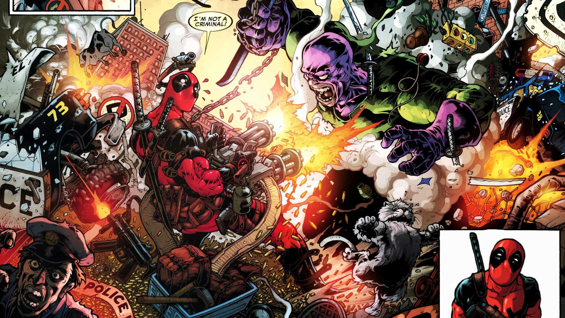 Baixe gratuitamente a imagem Deadpool, História Em Quadrinhos, Mercenário Com Boca na área de trabalho do seu PC