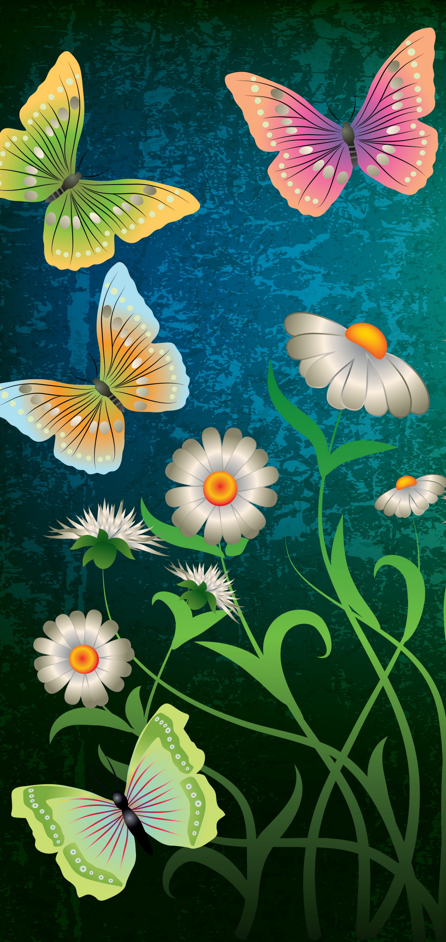 無料モバイル壁紙蝶, 花, 春, 芸術的をダウンロードします。
