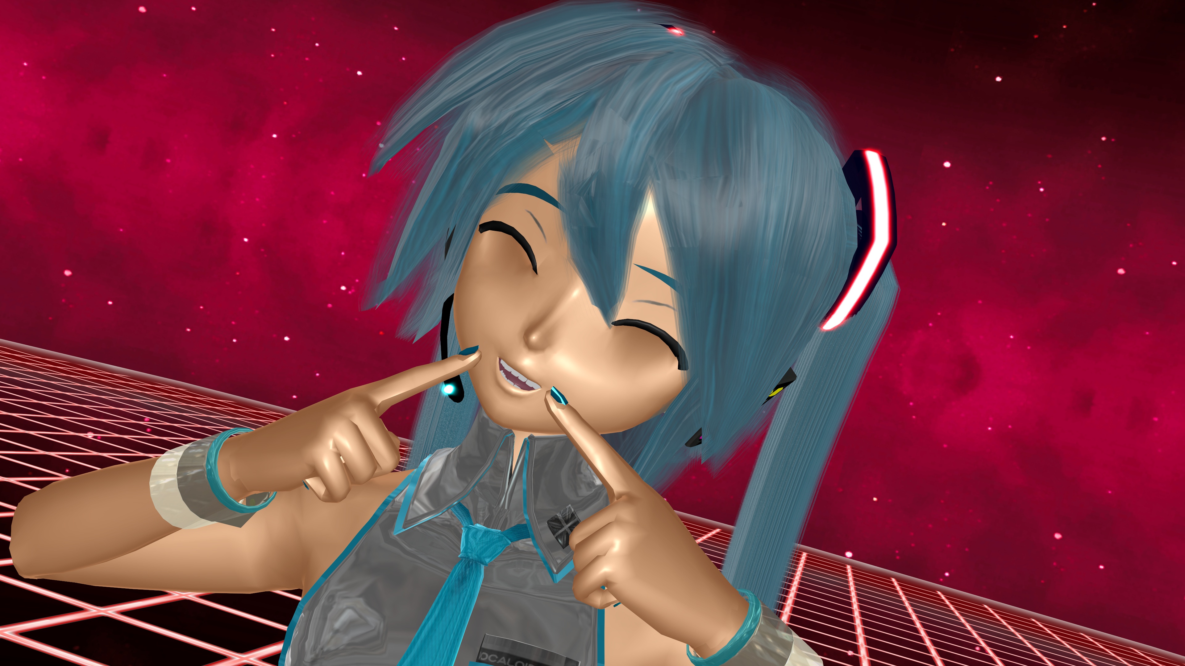 Laden Sie das Lächeln, Vocaloid, Blaue Haare, Hatsune Miku, Animes-Bild kostenlos auf Ihren PC-Desktop herunter