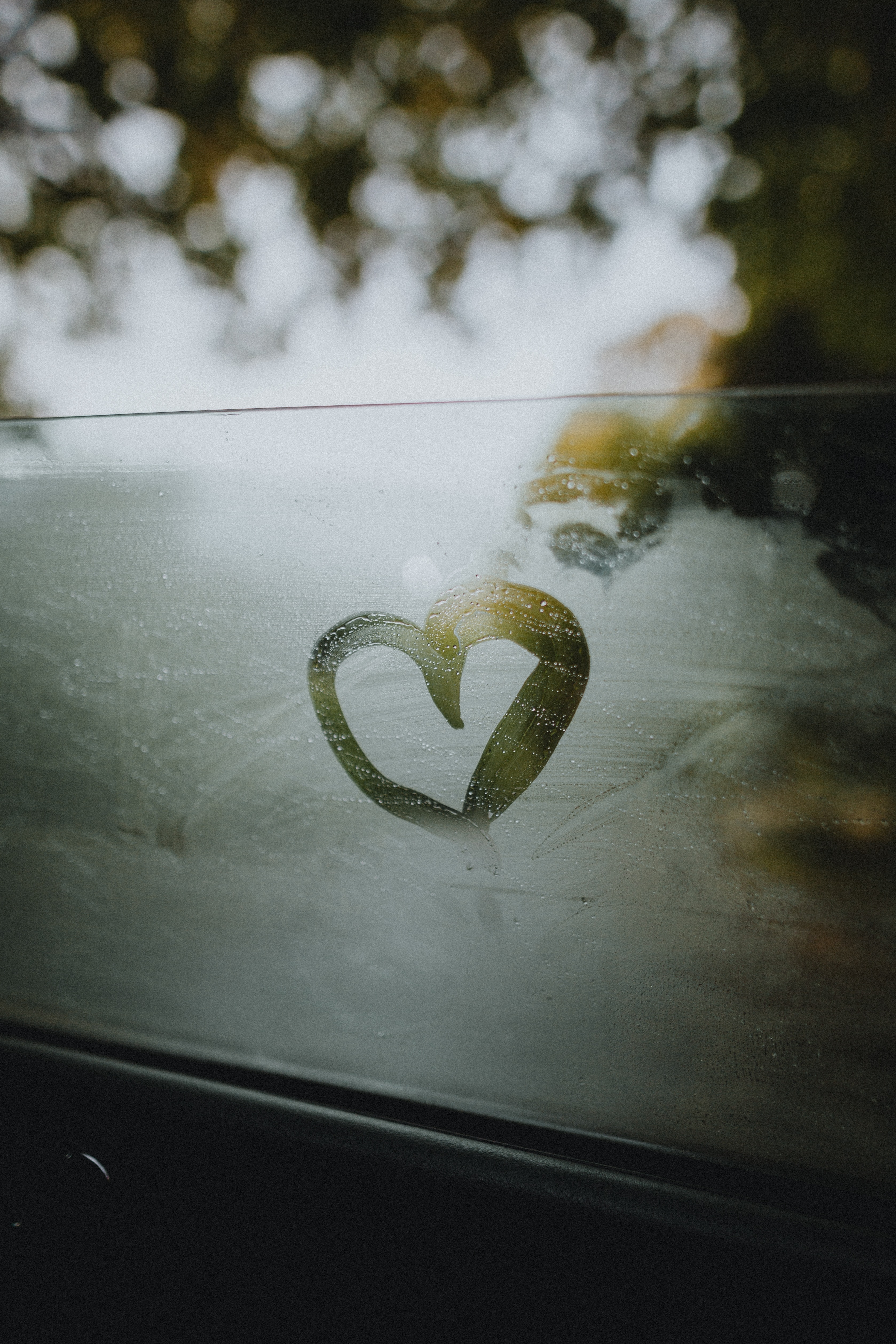 picture, wet, heart, love, drawing, glass Free Stock Photo