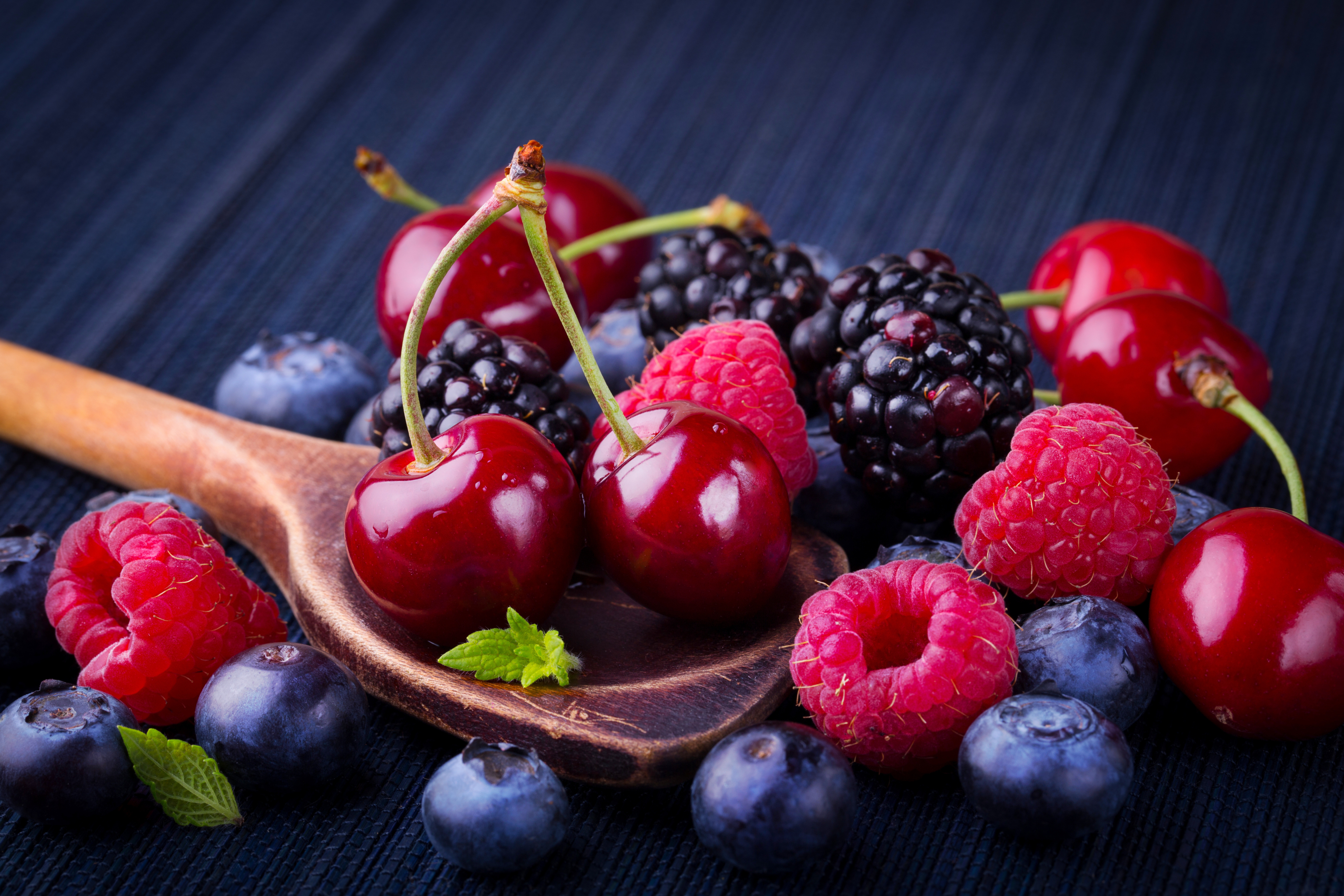 Download mobile wallpaper Food, Cherry, Blueberry, Raspberry, Blackberry, Berry for free.