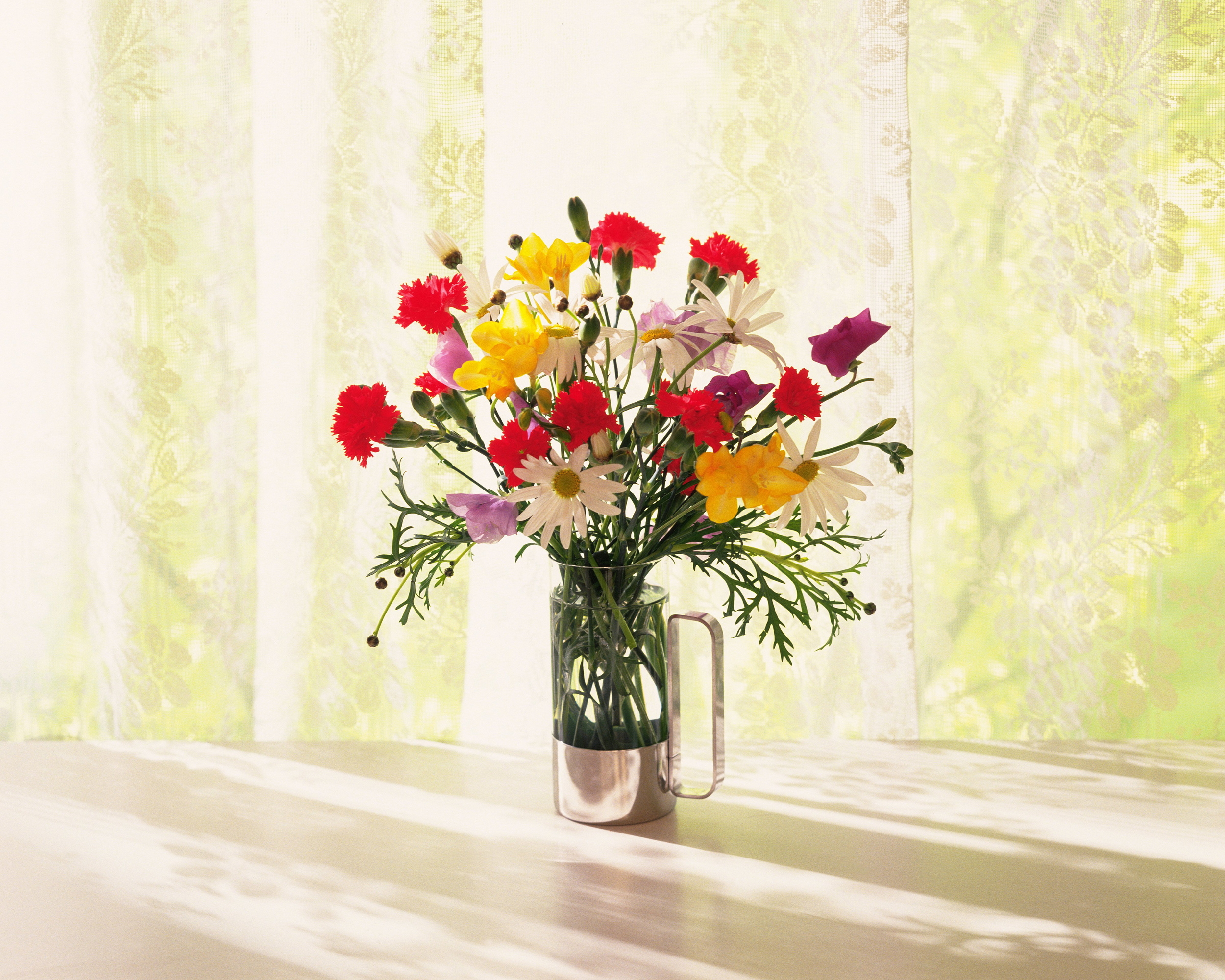 Download mobile wallpaper Flower, Colors, Vase, Colorful, Man Made for free.