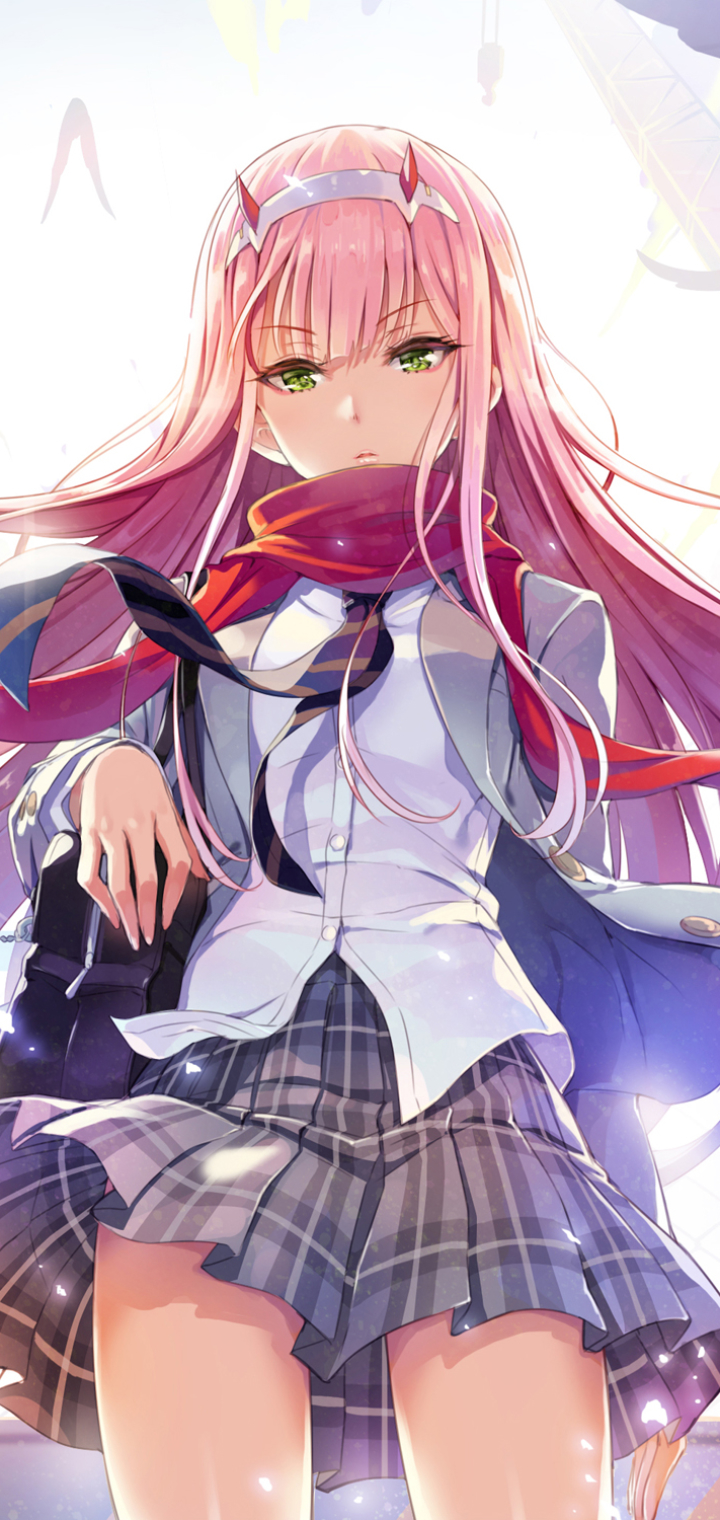 Скачать картинку Аниме, Длинные Волосы, Милый Во Франксе, Zero Two (Дорогая В Franxx) в телефон бесплатно.