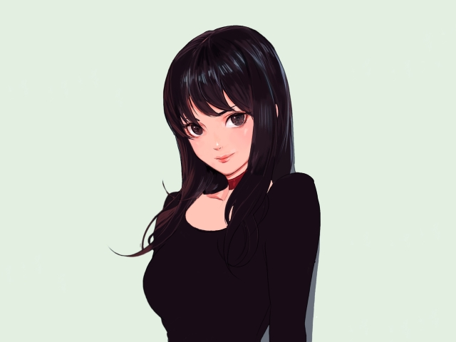 Download mobile wallpaper Anime, Girl, Black Hair for free.