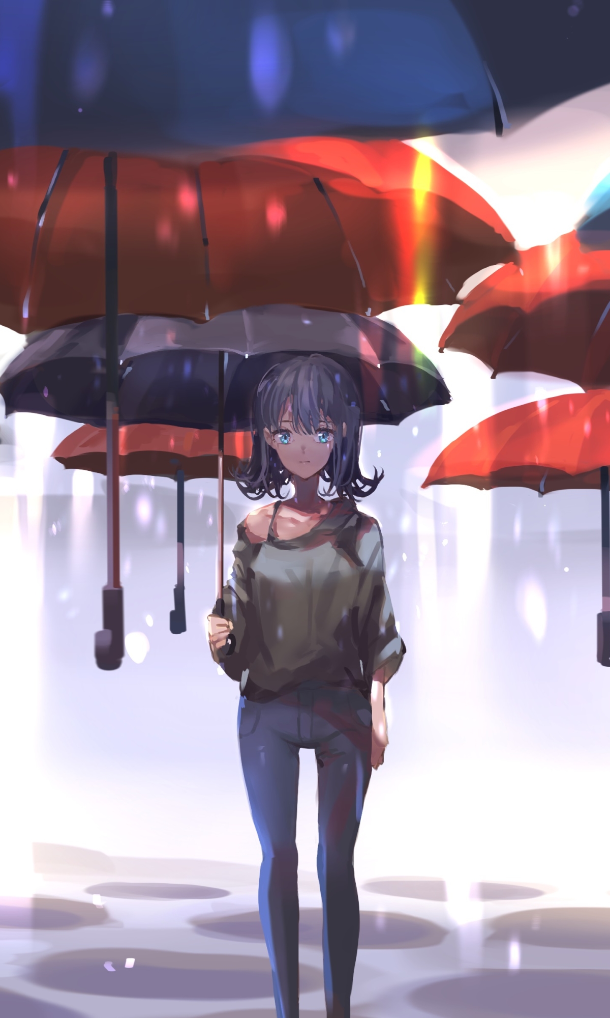 Download mobile wallpaper Anime, Girl, Umbrella for free.