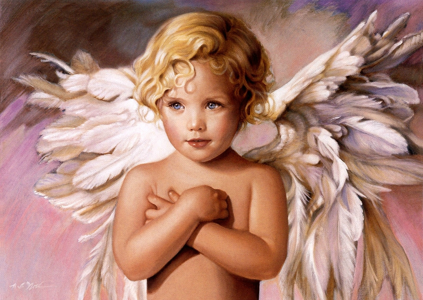 無料モバイル壁紙ファンタジー, 天使をダウンロードします。