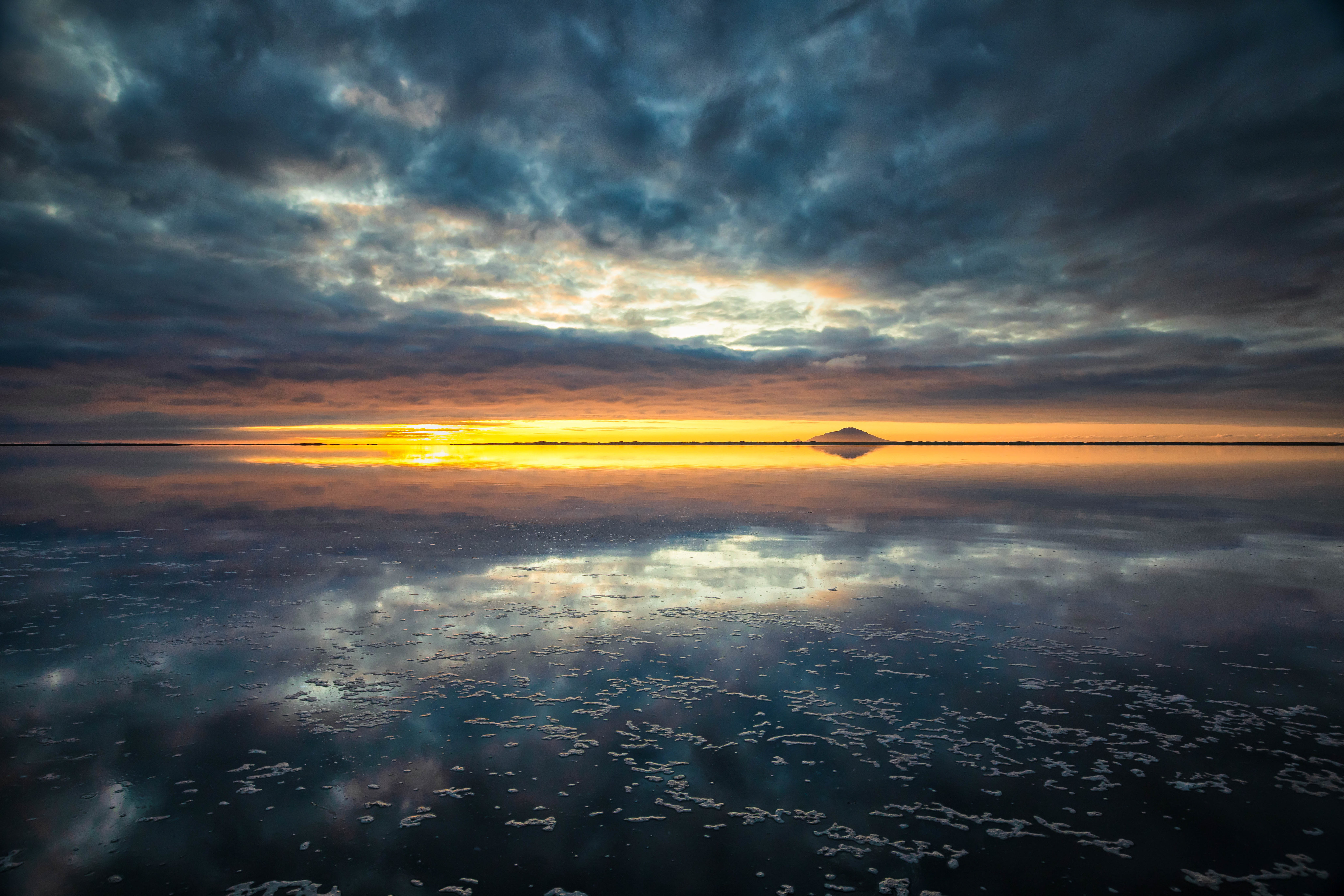 Laden Sie das Sunset, Clouds, Horizont, Natur, Sea-Bild kostenlos auf Ihren PC-Desktop herunter