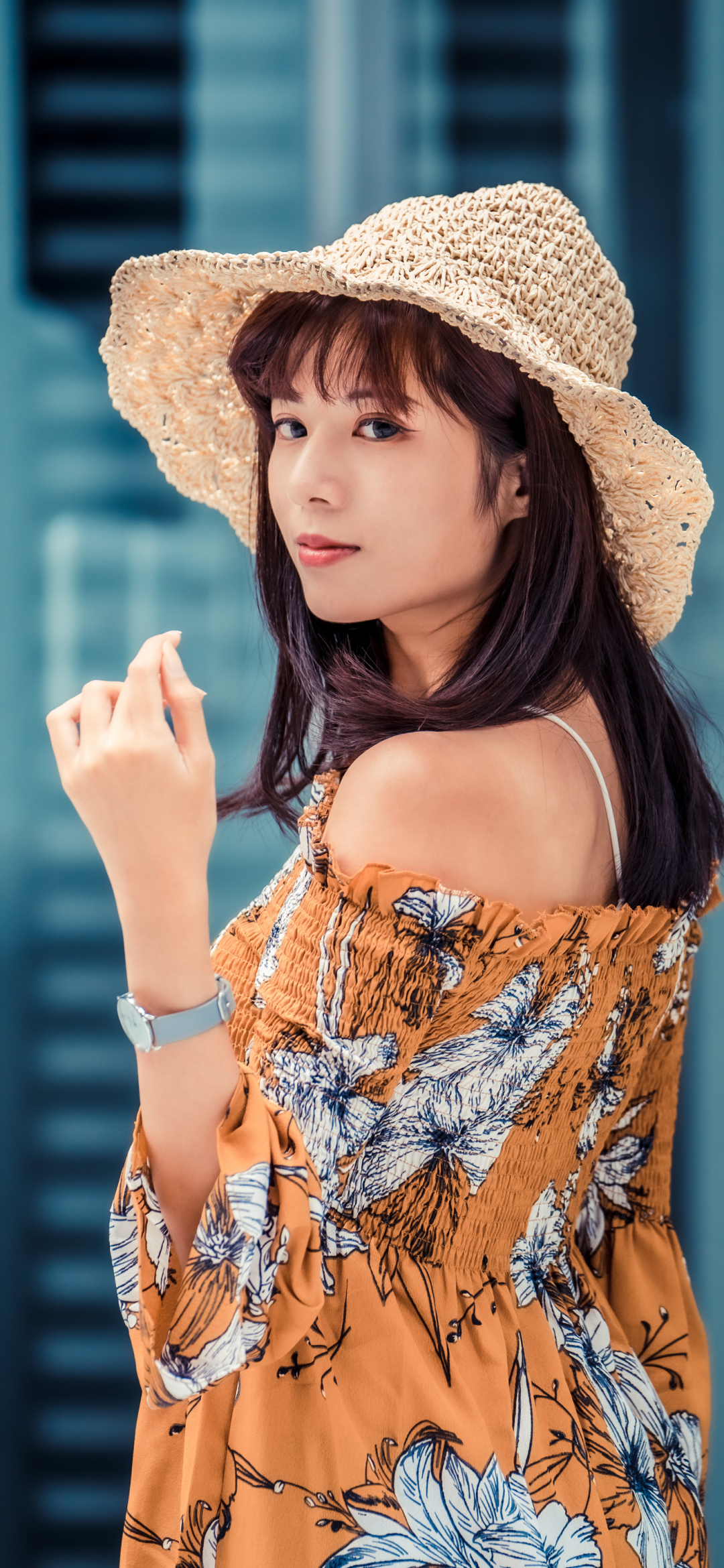 Download mobile wallpaper Hat, Model, Women, Asian for free.