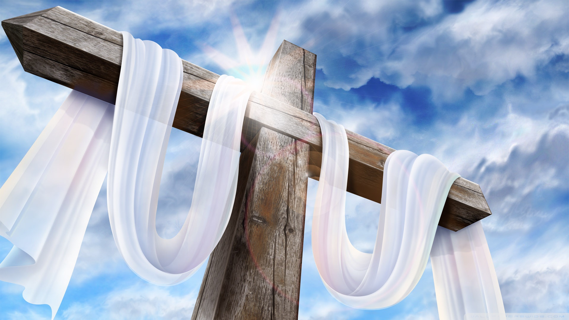 Download mobile wallpaper Sky, Easter, Wood, Holiday, Cross, Religious, Christian for free.