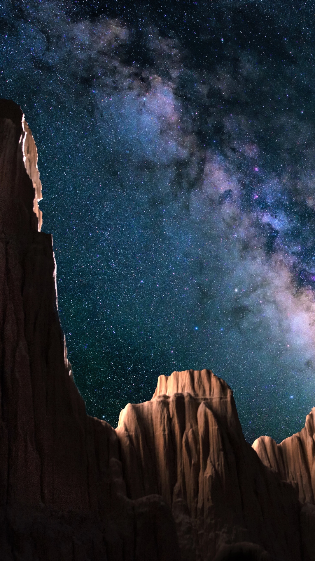 Download mobile wallpaper Sky, Stars, Night, Mountain, Starry Sky, Earth, Milky Way for free.