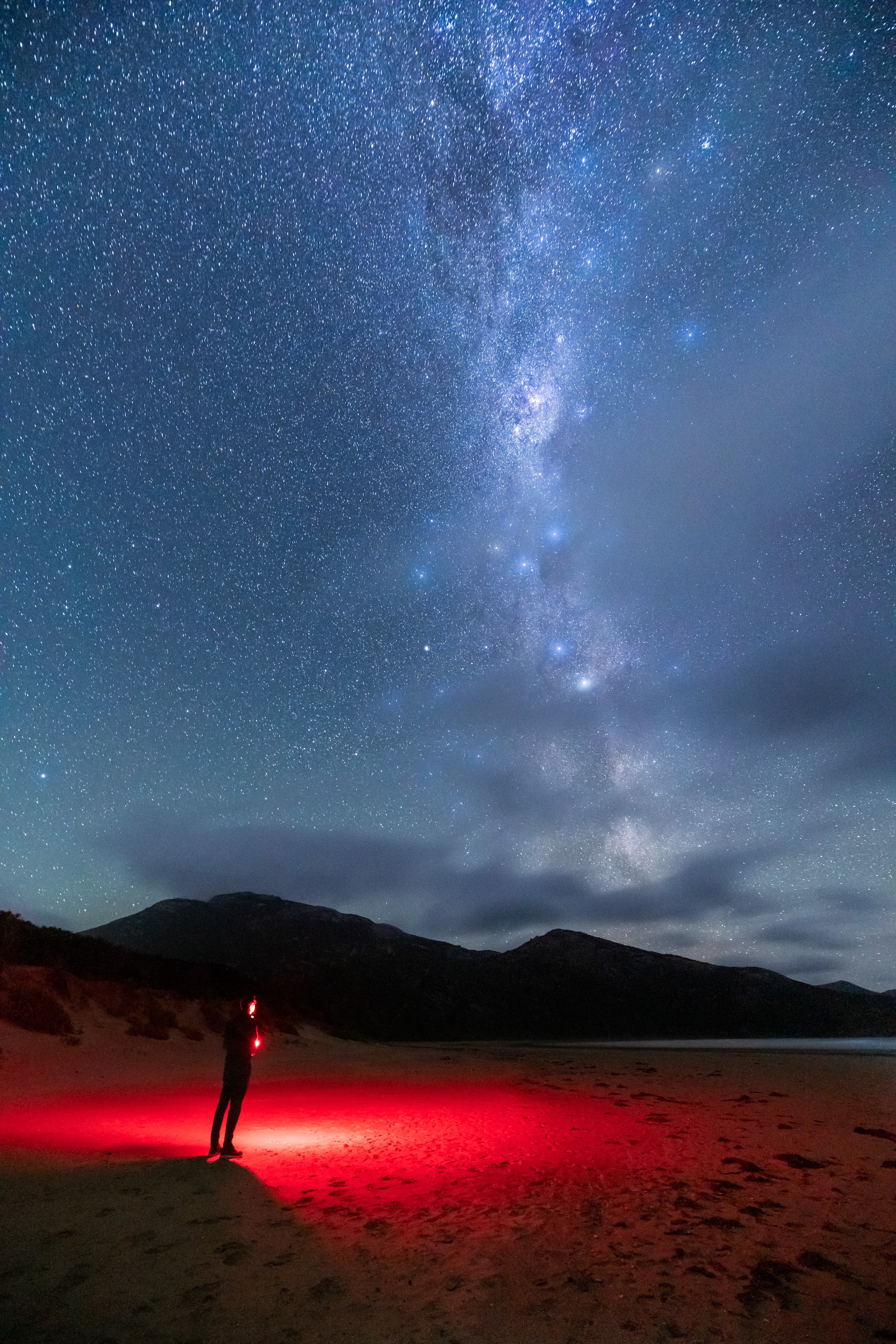 Free download wallpaper Nature, Shine, Light, Silhouette, Starry Sky, Night, Beach on your PC desktop