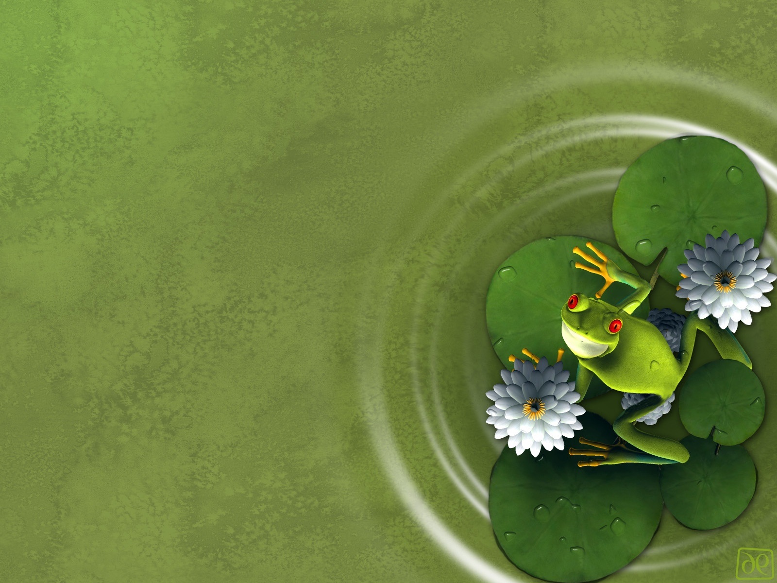 Free download wallpaper Flower, Animal, Artistic, Frog on your PC desktop