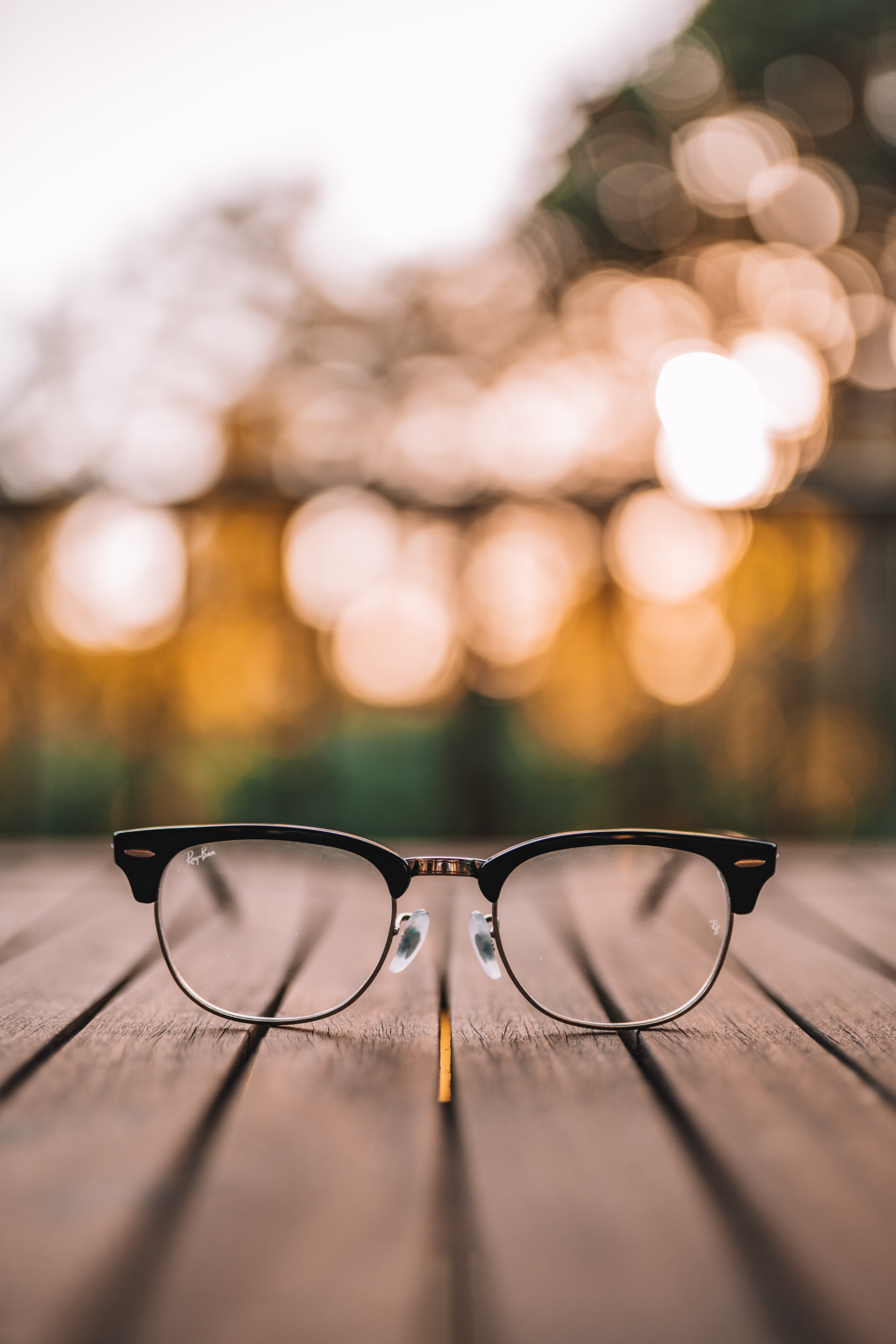 miscellanea, miscellaneous, wood, wooden, blur, smooth, lenses, planks, board, glasses, spectacles HD wallpaper