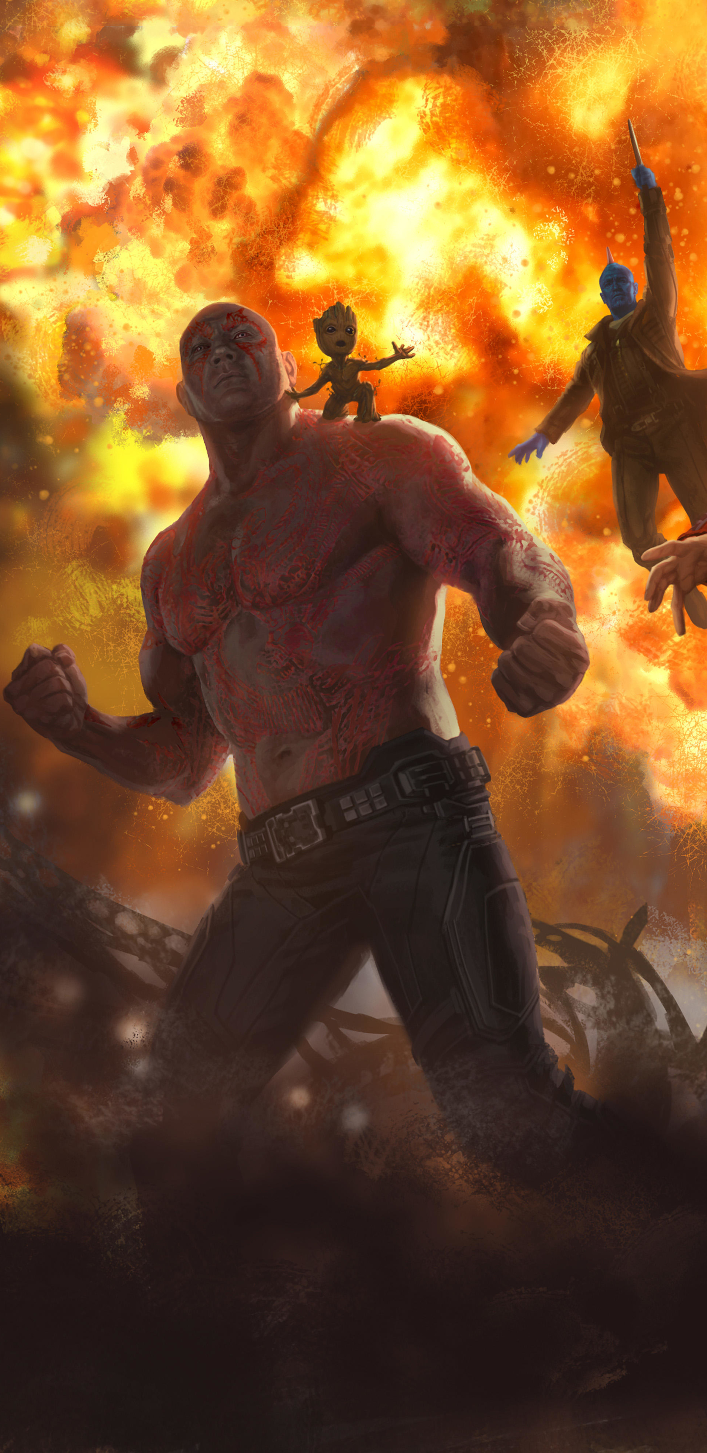 Download mobile wallpaper Movie, Guardians Of The Galaxy, Drax The Destroyer, Groot, Yondu Udonta, Guardians Of The Galaxy Vol 2 for free.