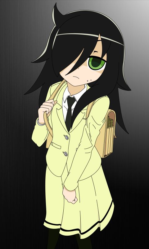 Watamote wallpaper featuring Tomoko Kuroki in a unique style