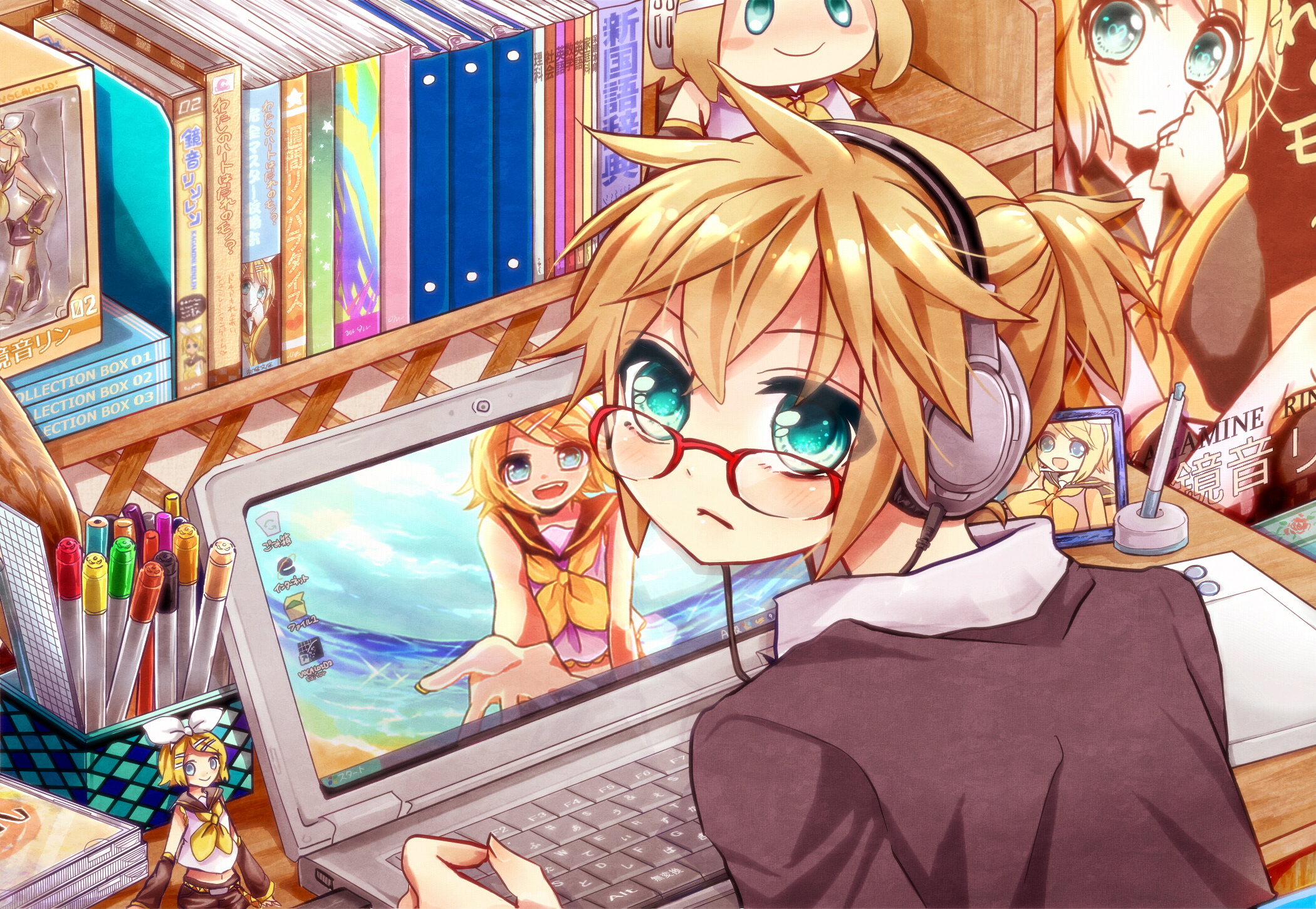 Download mobile wallpaper Anime, Vocaloid, Rin Kagamine, Len Kagamine for free.