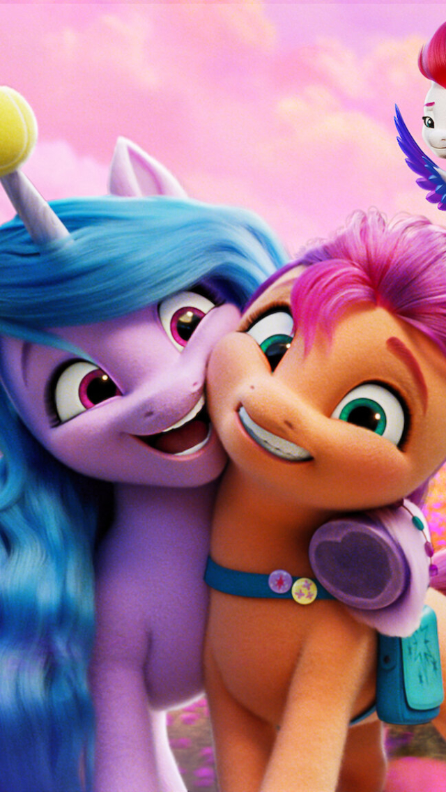 Скачати мобільні шпалери Фільм, Моя Маленька Поні, My Little Pony: Нове Покоління, Сонячний Старскаут, Іззі Мунбоу безкоштовно.