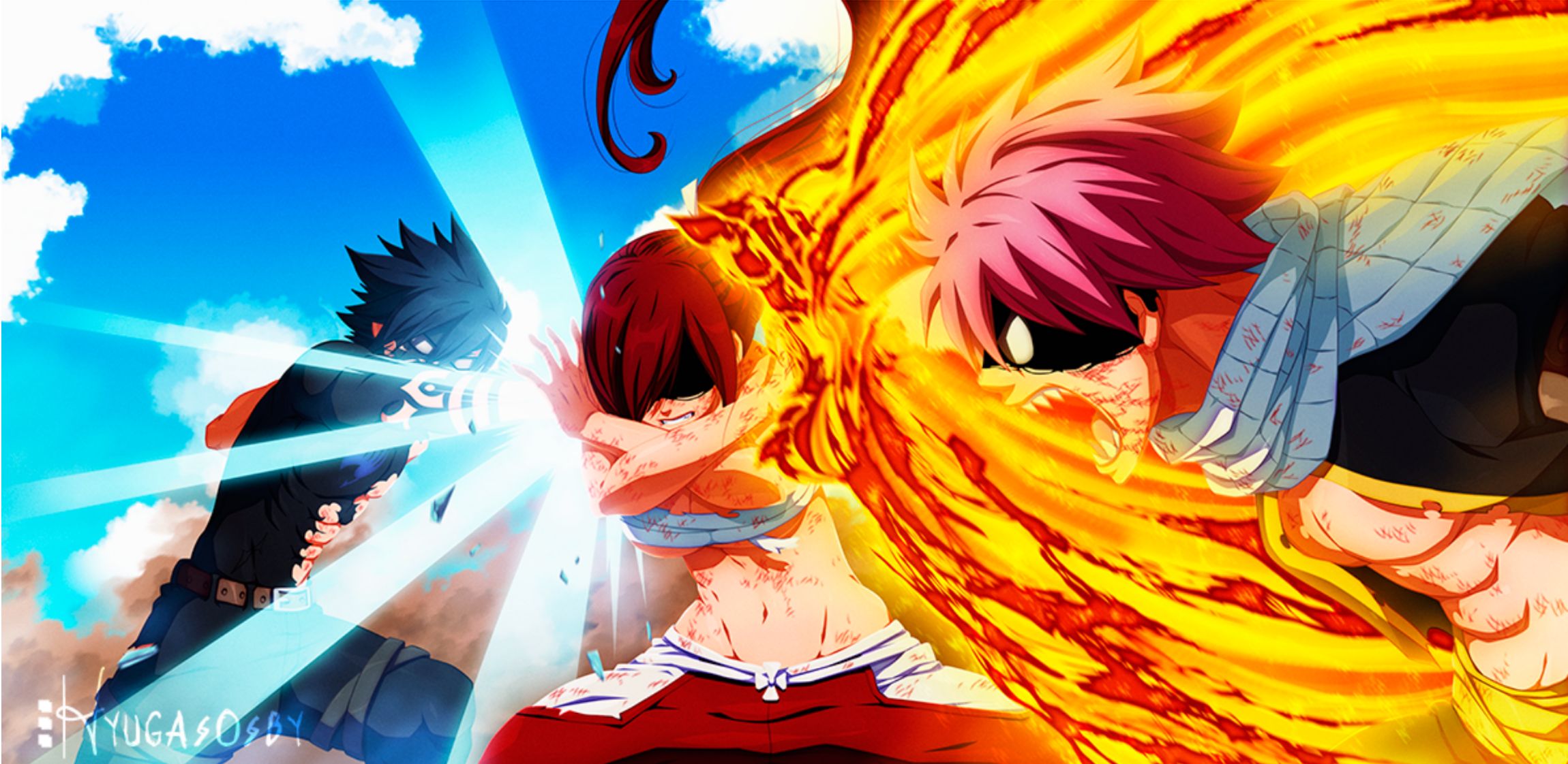 Free download wallpaper Anime, Fairy Tail, Natsu Dragneel, Erza Scarlet, Gray Fullbuster on your PC desktop