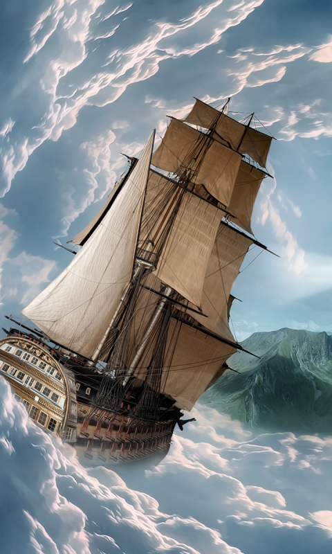 Download mobile wallpaper Fantasy, Ship for free.