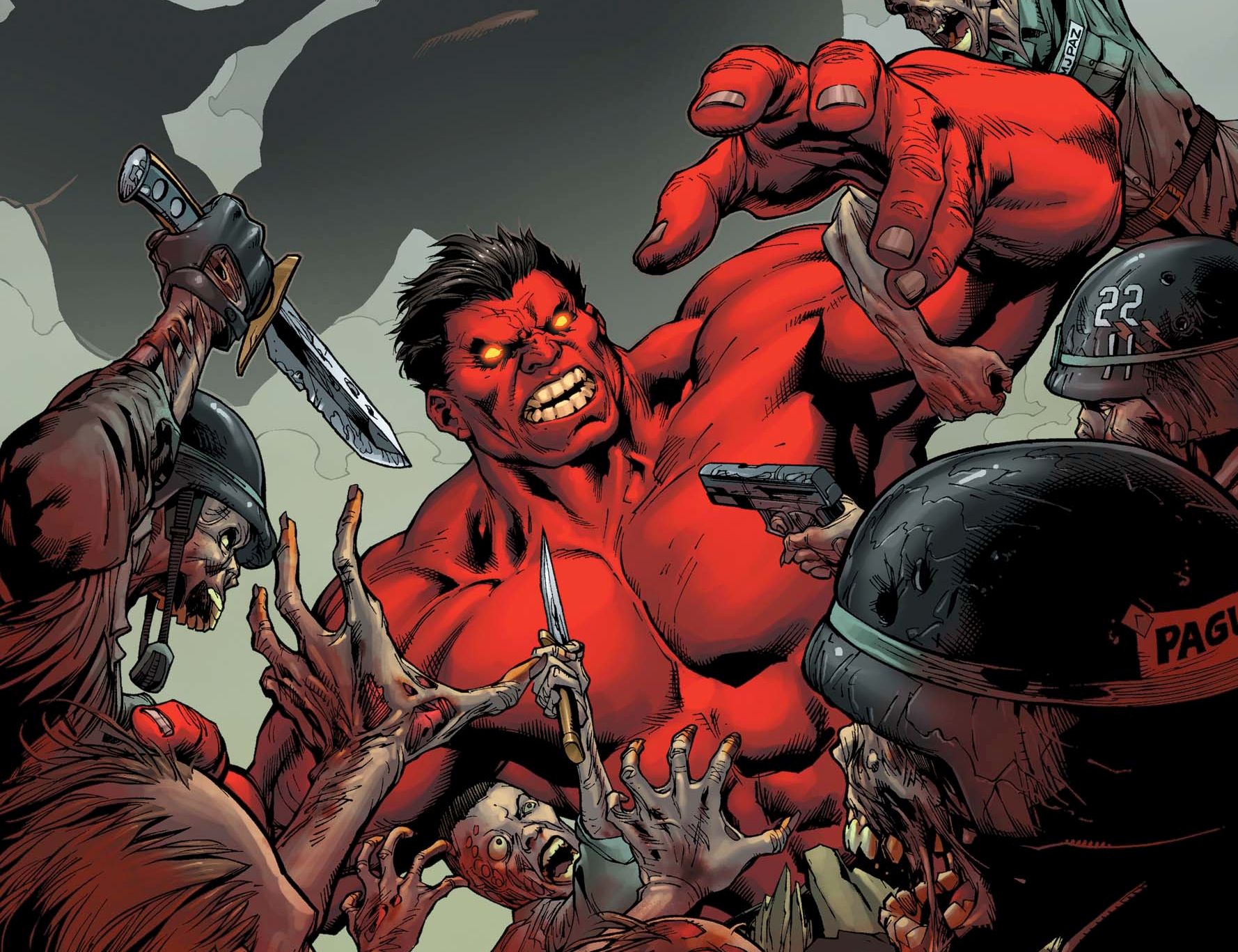 Laden Sie das Comics, Zombie, Roter Hulk-Bild kostenlos auf Ihren PC-Desktop herunter