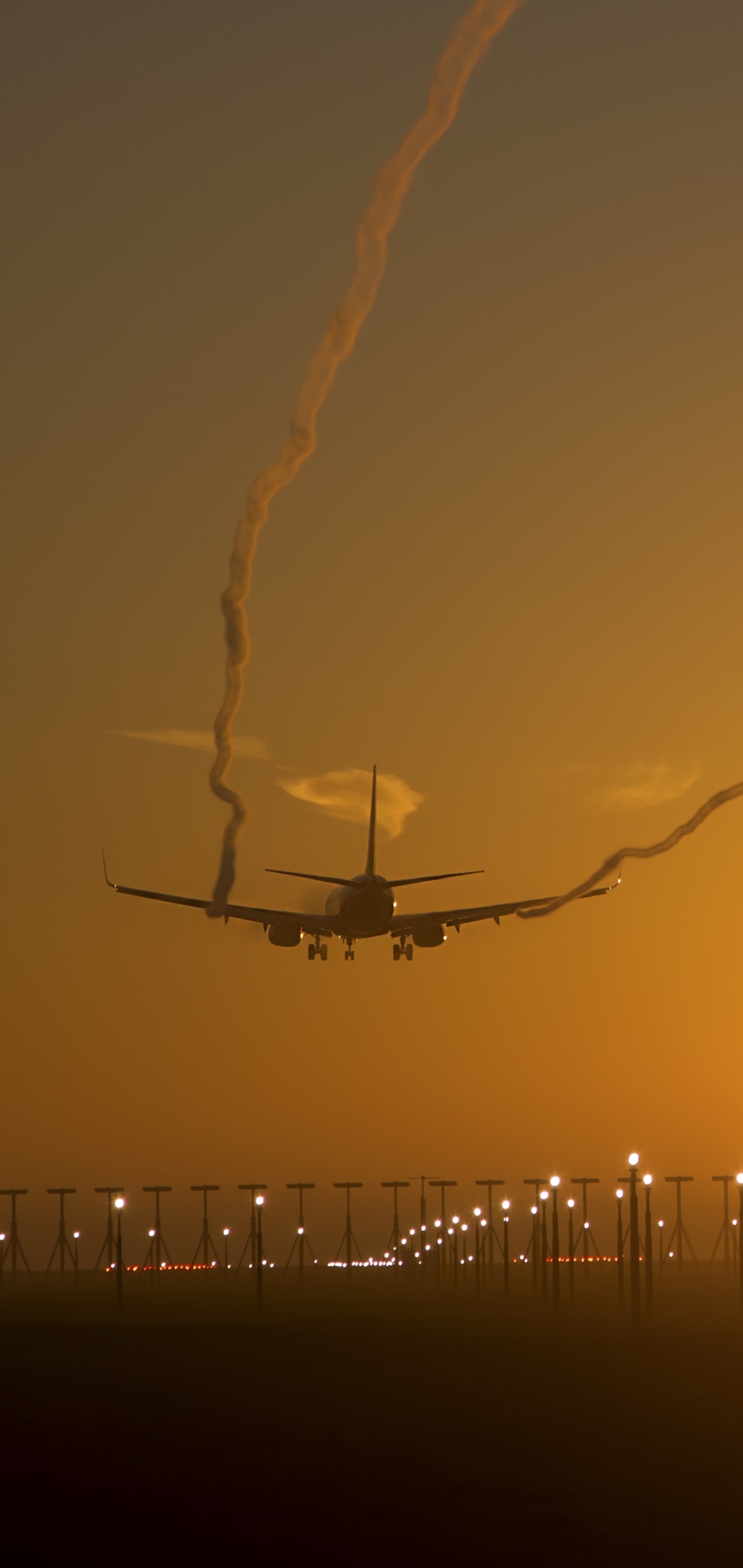 Download mobile wallpaper Sunset, Sky, Aircraft, Passenger Plane, Vehicles for free.