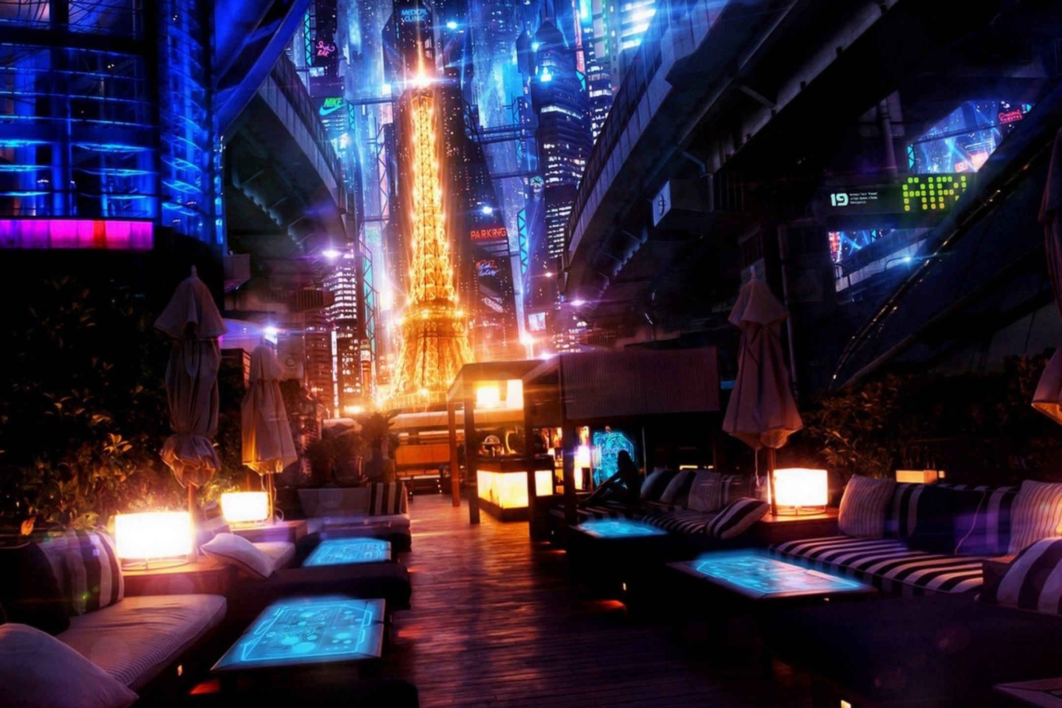 Free download wallpaper Fantasy, Paris, City, Cyberpunk, Sci Fi on your PC desktop