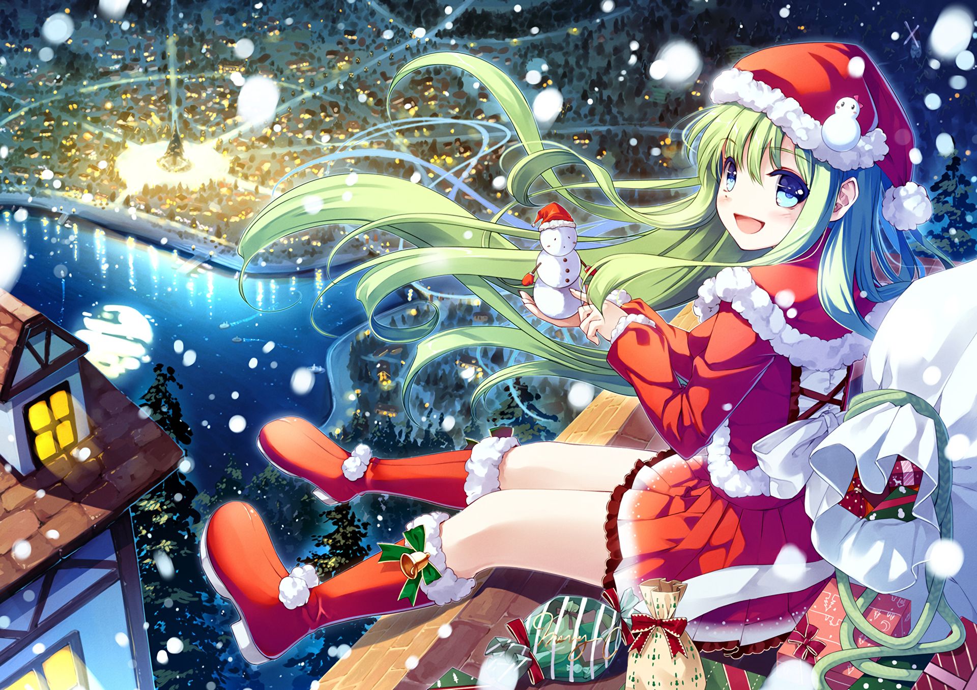 Laden Sie das Weihnachten, Animes-Bild kostenlos auf Ihren PC-Desktop herunter