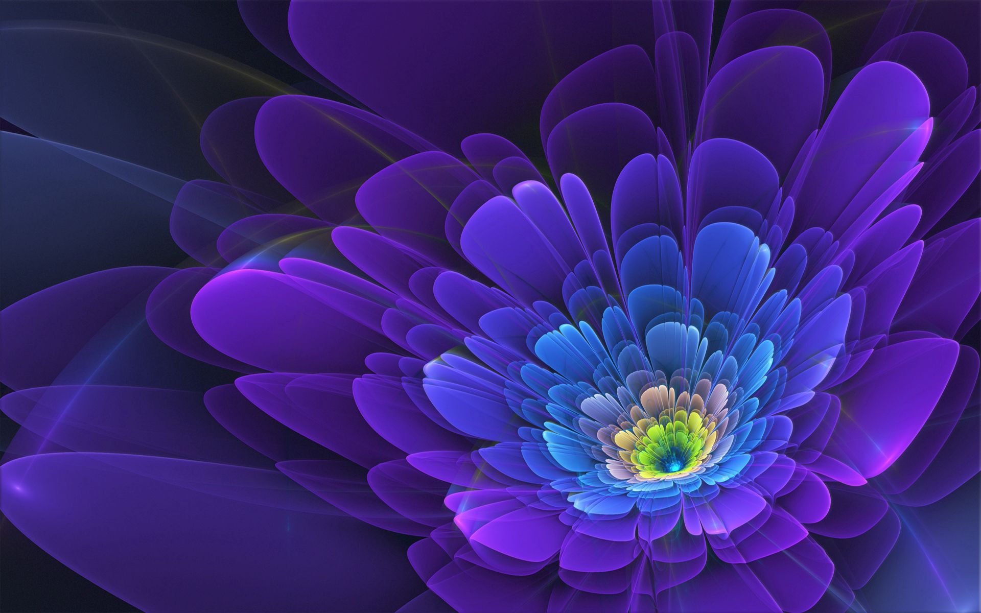PCデスクトップに紫の, フラクタル, 紫, 抽象, 花画像を無料でダウンロード