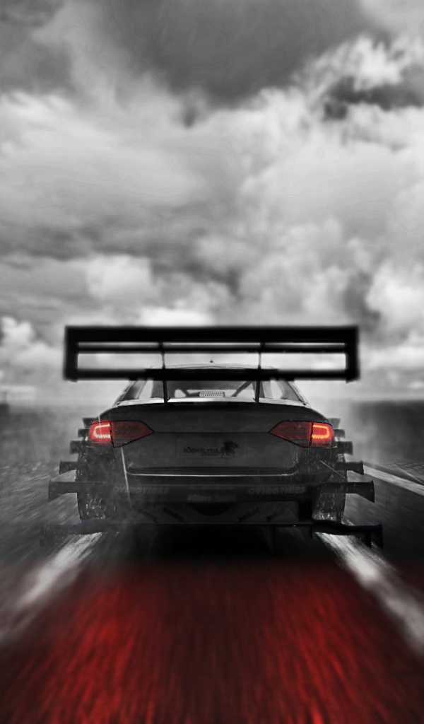 Download mobile wallpaper Audi, Cloud, Drift, Race Car, Vehicles, Motion Blur for free.