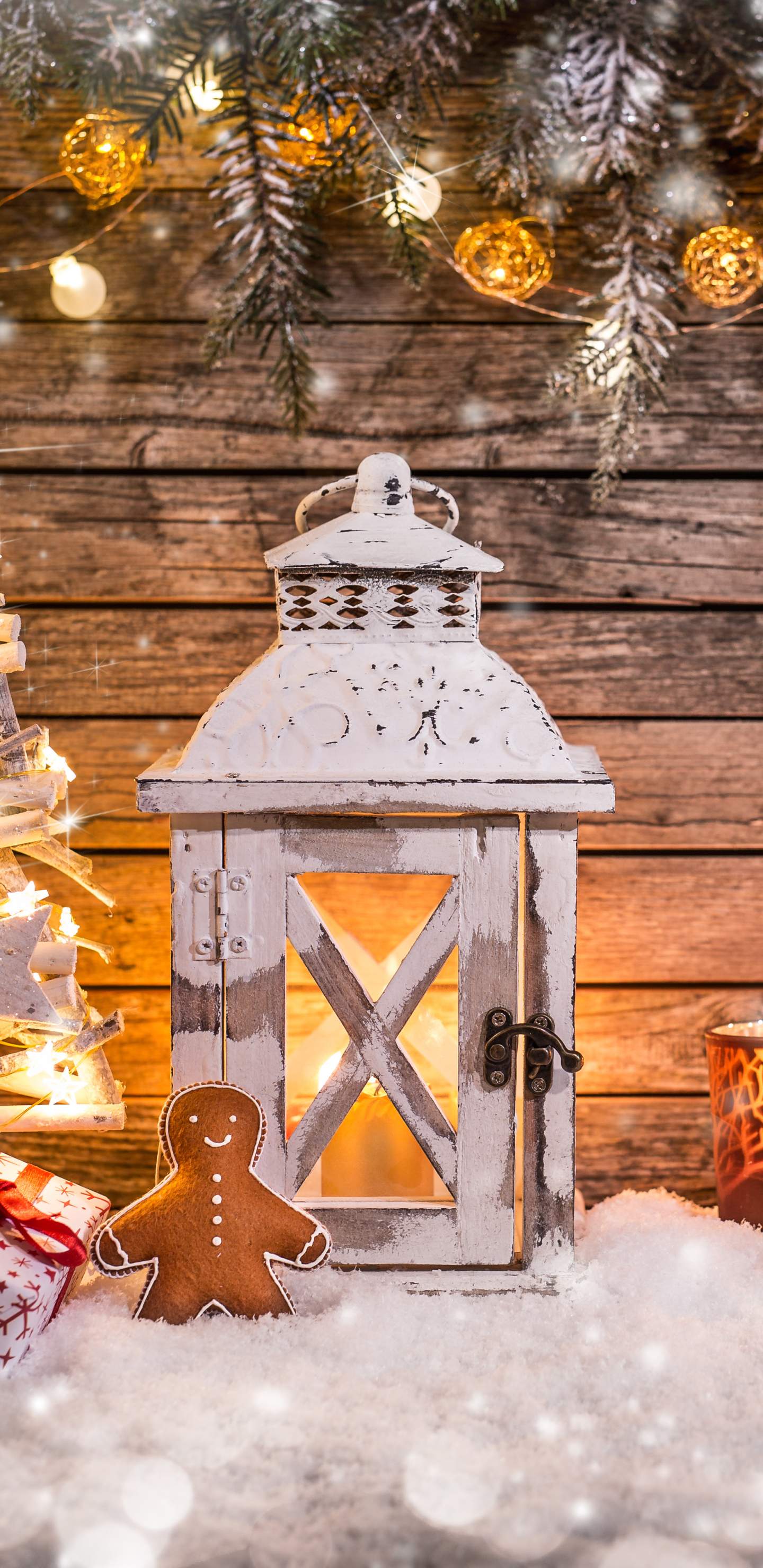 Download mobile wallpaper Christmas, Holiday, Lantern, Gingerbread for free.