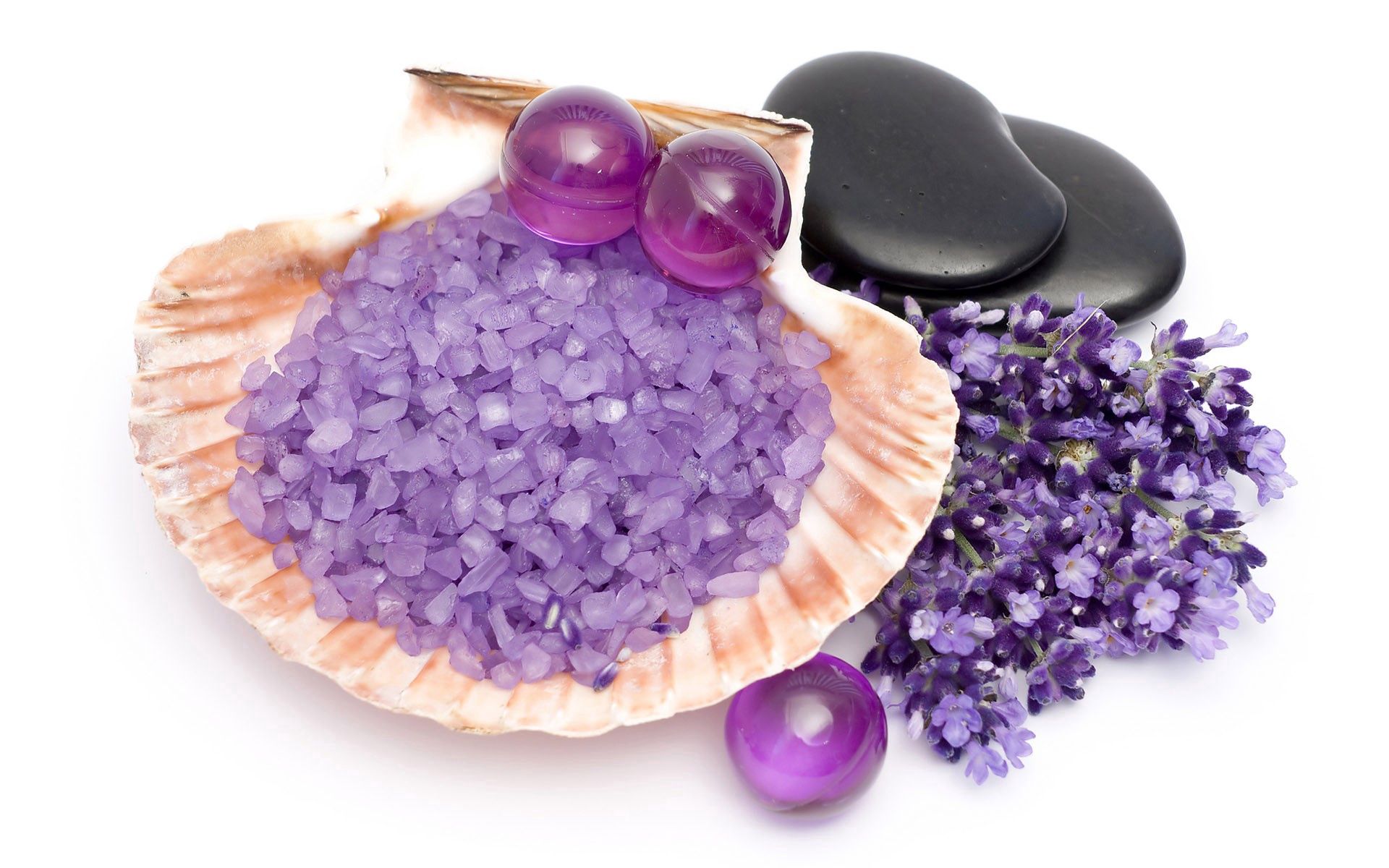 lavender, stones, shells, miscellanea, miscellaneous, bath, massage, therapy
