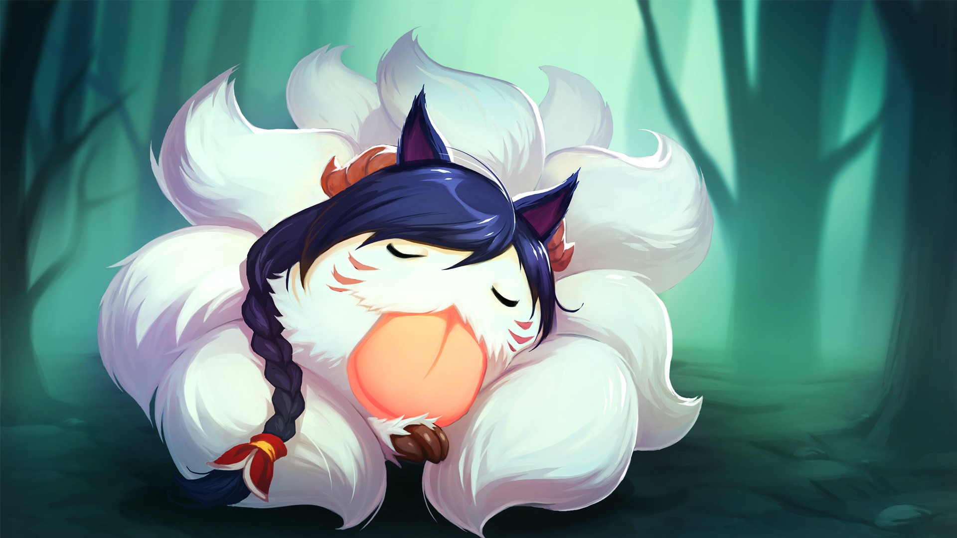 Download mobile wallpaper League Of Legends, Video Game, Ahri (League Of Legends), Poro for free.