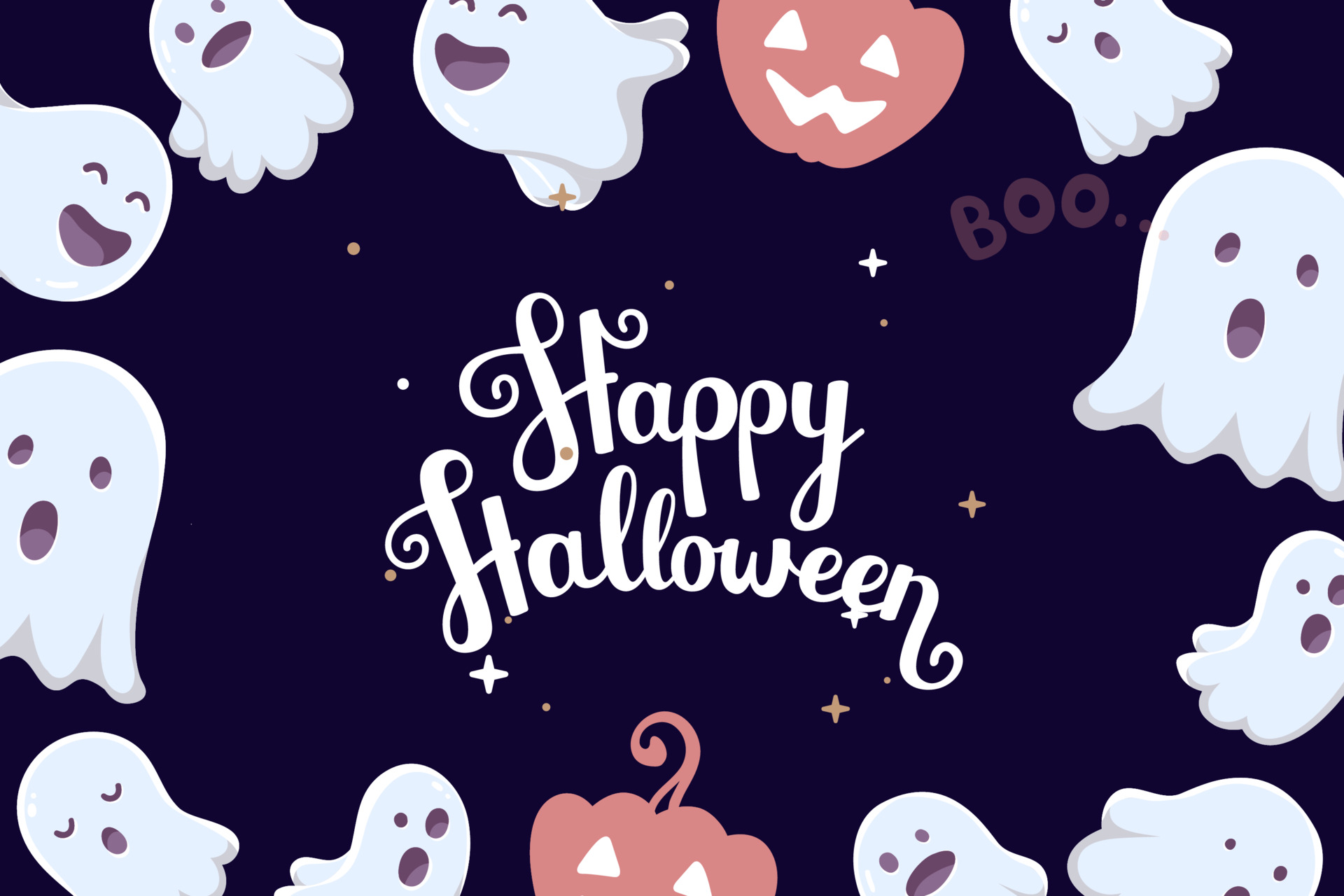 Téléchargez gratuitement l'image Halloween, Vacances, Fantôme, Joyeux Halloween sur le bureau de votre PC