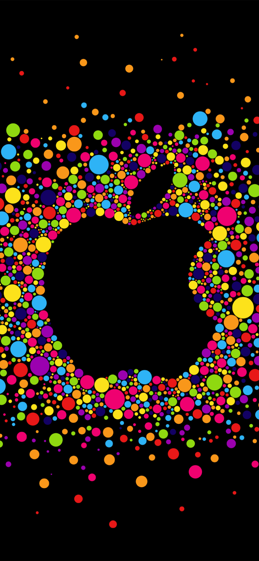 Handy-Wallpaper Farben, Punkte, Bunt, Technologie, Apfel, Logo, Apple Inc kostenlos herunterladen.