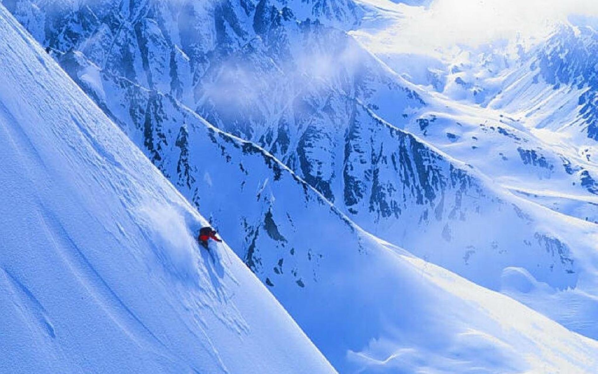 Descarga gratuita de fondo de pantalla para móvil de Nieve, Montaña, Esquí, Deporte.