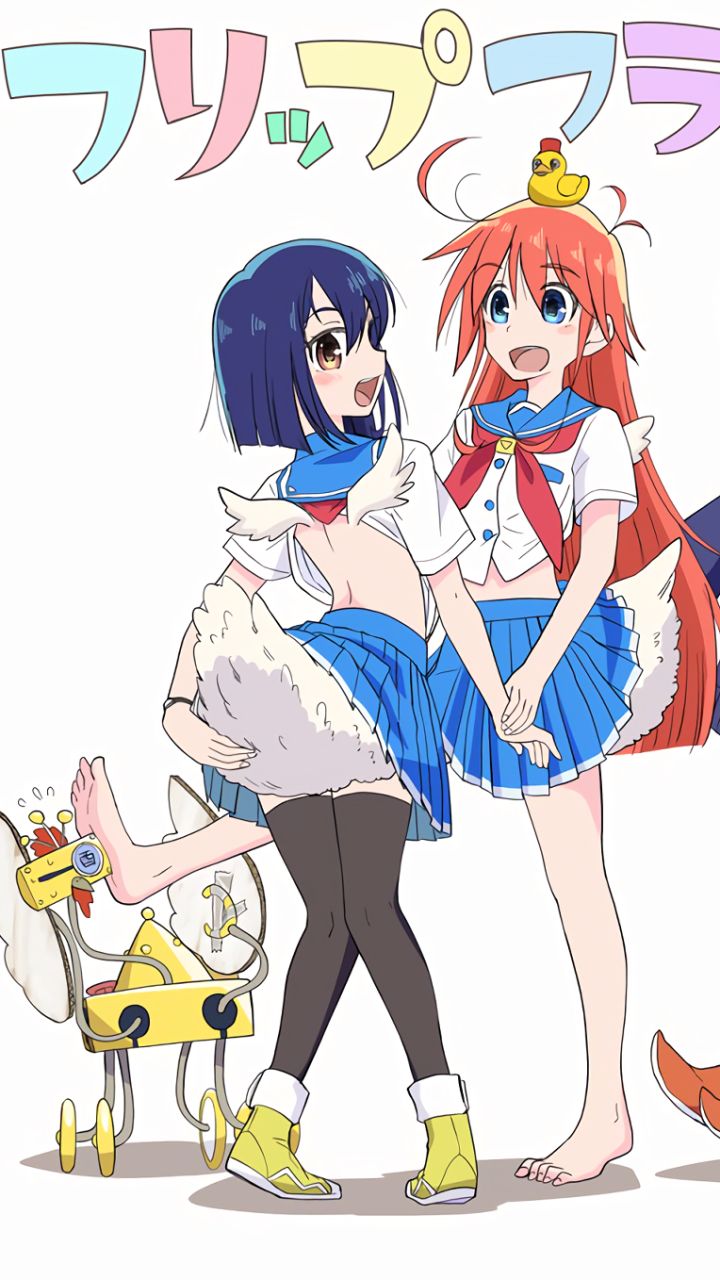 anime, flip flappers, papika (flip flappers), cocona kokomine, yuyu (flip flappers), nyunyu (flip flappers), toto (flip flappers), yayaka (flip flappers), tt 392 (flip flappers)