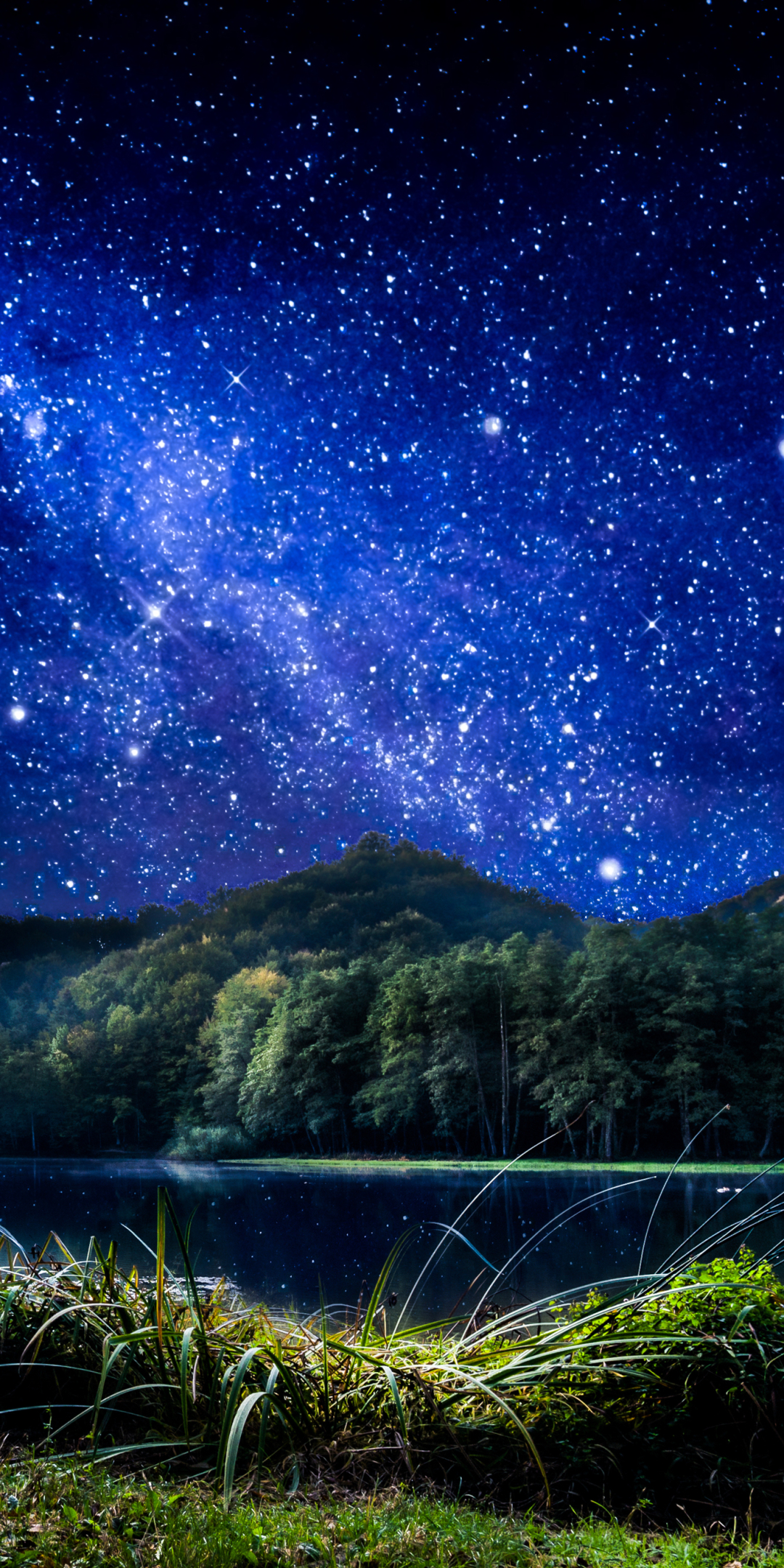 Скачать картинку Небо, Звезды, Ночь, Гора, Озеро, Звездное Небо, Земля/природа в телефон бесплатно.