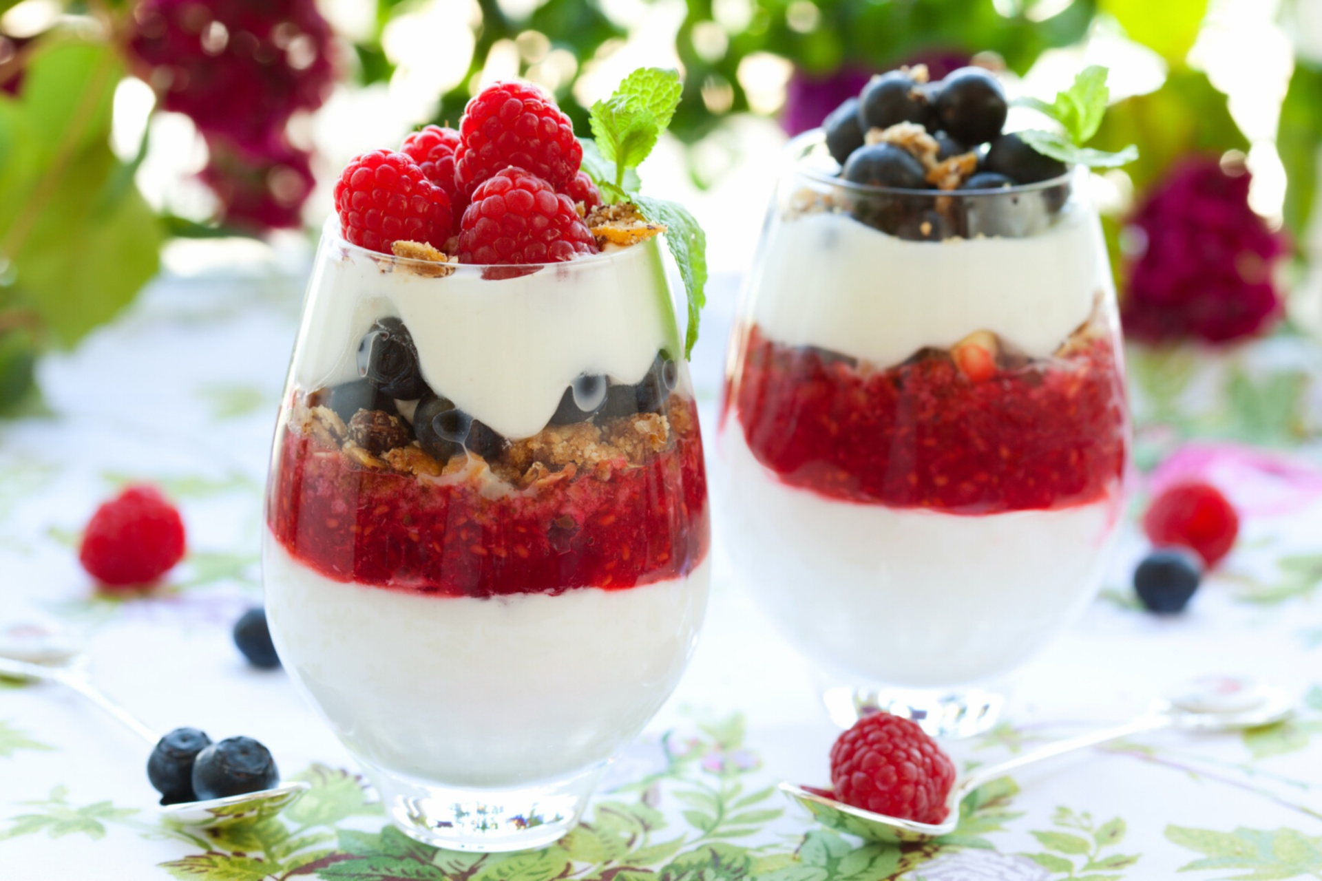 Download mobile wallpaper Food, Dessert, Blueberry, Raspberry, Berry, Yogurt for free.