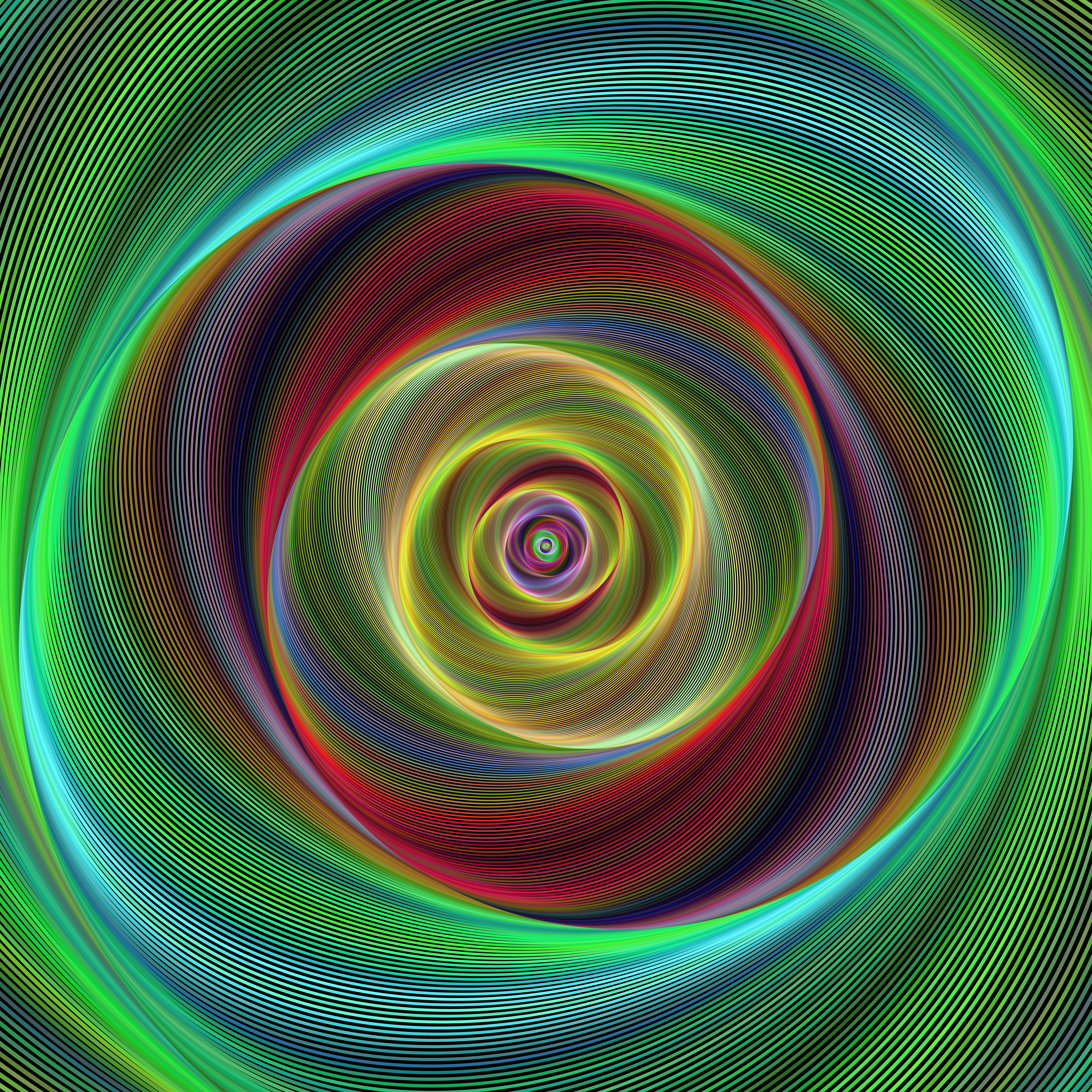 abstract, fractal, rotation, lines, spiral