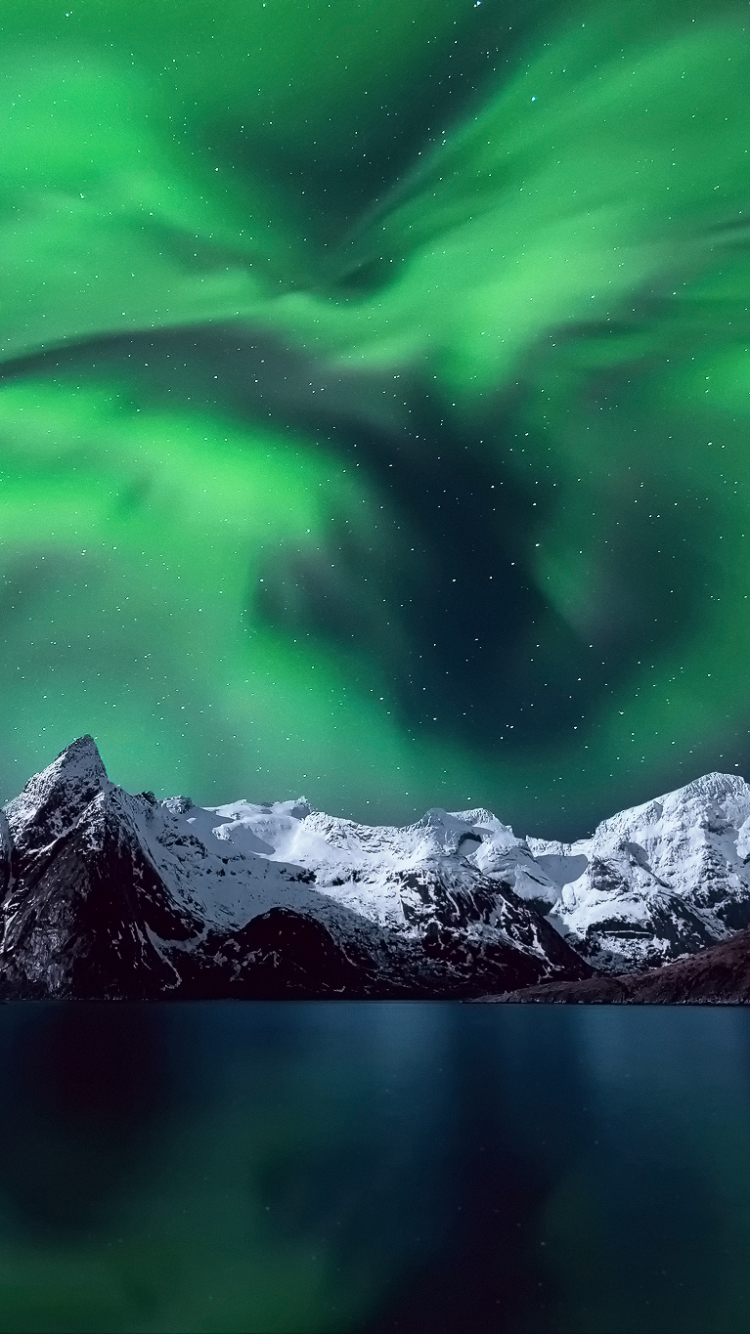 lofoten islands, earth, aurora borealis, arctic, norway, scandinavia, mountain, stars, sky