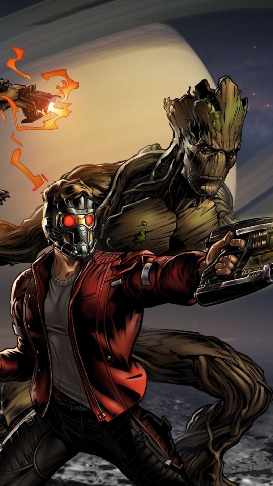 Download mobile wallpaper Comics, Guardians Of The Galaxy, Rocket Raccoon, Star Lord, Drax The Destroyer, Gamora, Groot for free.
