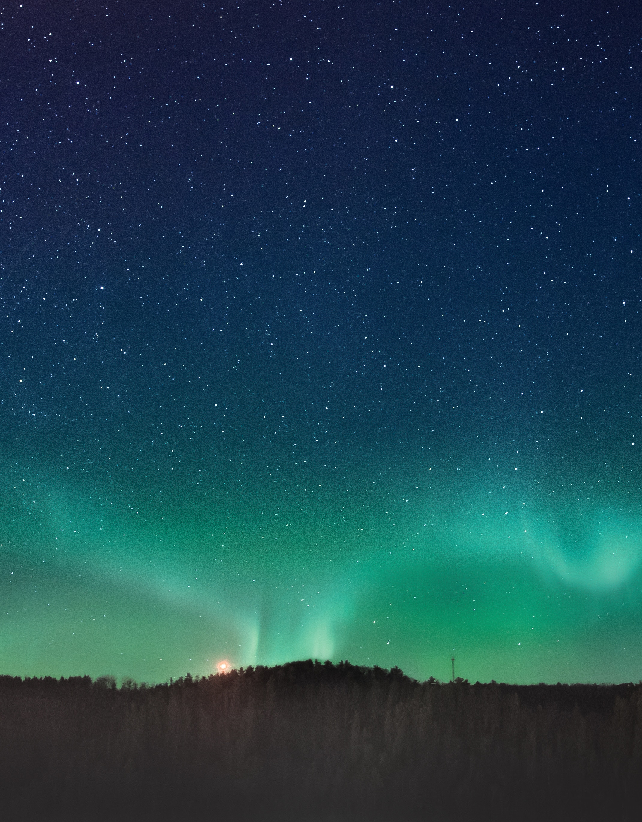 horizon, aurora, northern lights, nature, stars, night, starry sky, aurora borealis HD wallpaper