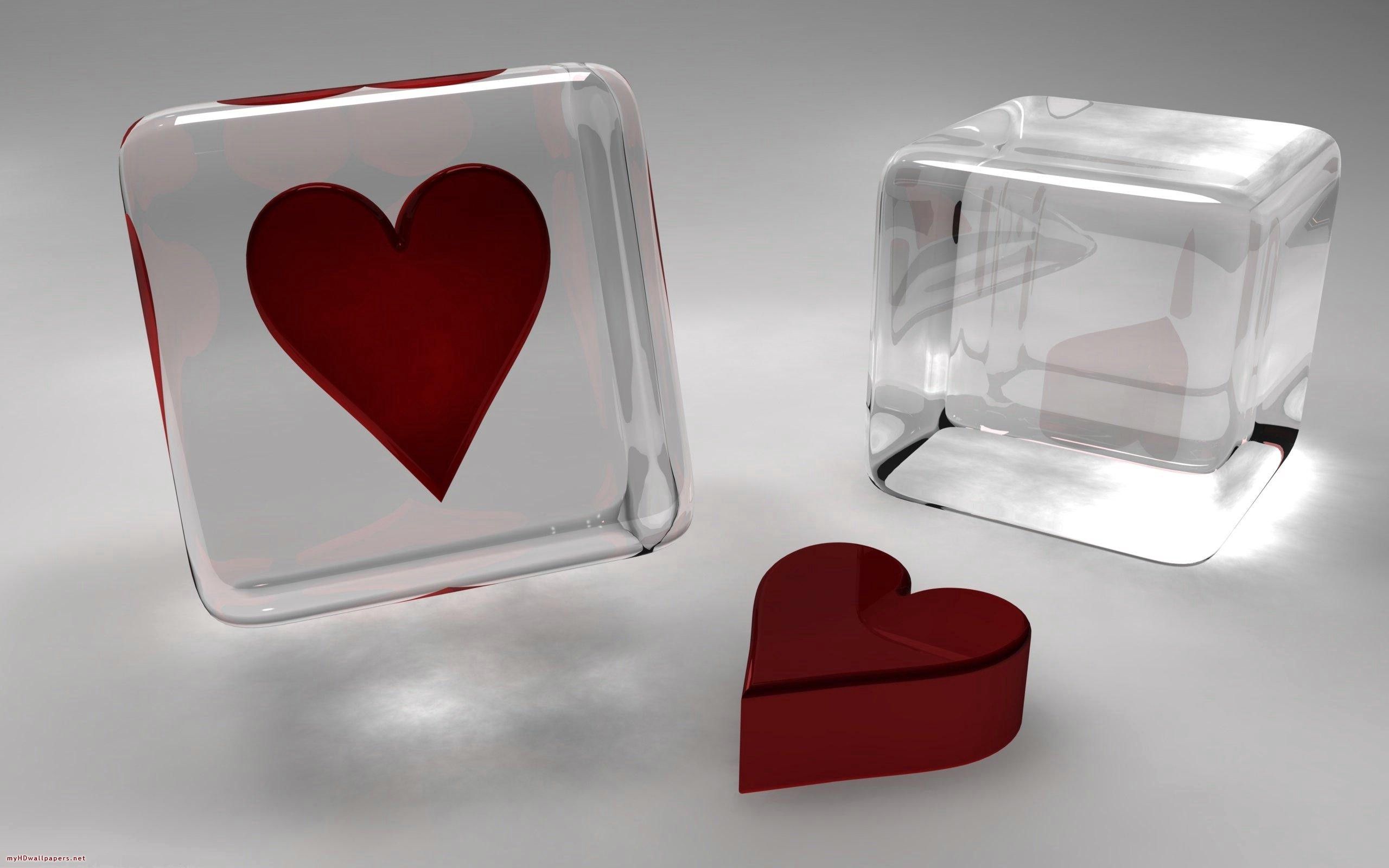 Скачать обои бесплатно Краски, Сердце, Любовь, Стекло, Куб картинка на рабочий стол ПК