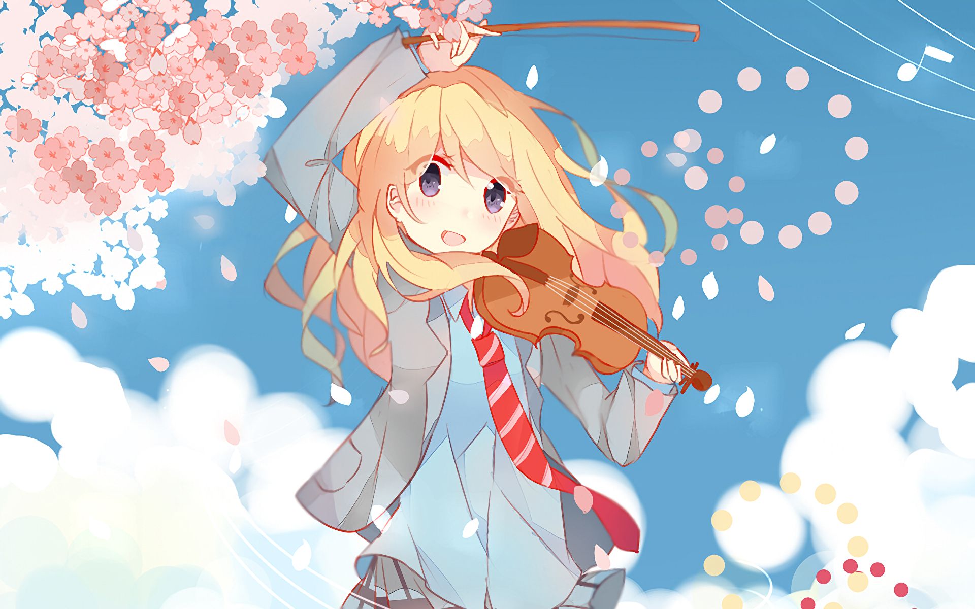 Kaori Miyazono de Your Lie in April - Fondo de pantalla 4K para teléfono