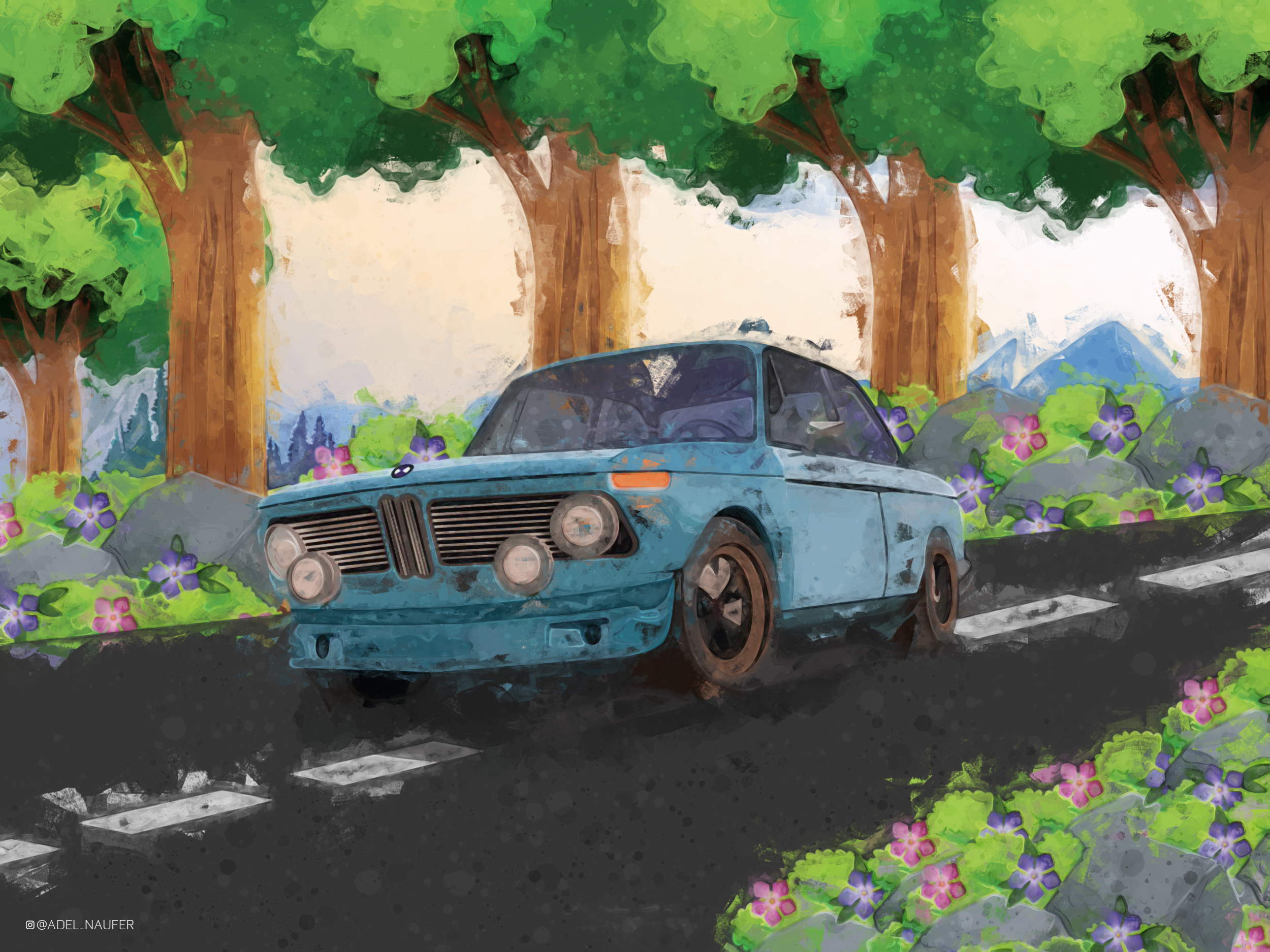 Free download wallpaper Car, Artistic, Watercolor on your PC desktop