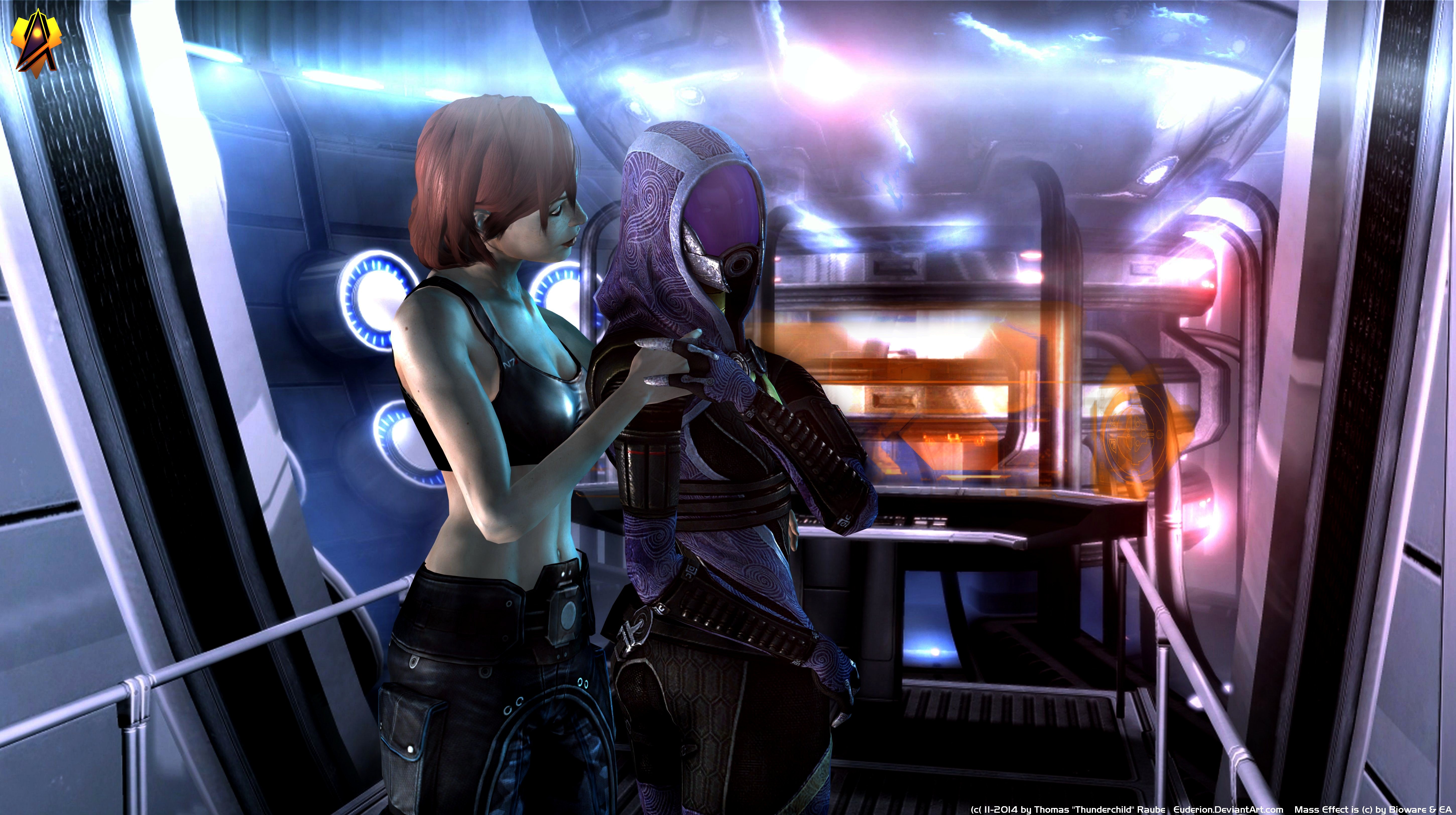Download mobile wallpaper Commander Shepard, Mass Effect, Tali'zorah, Video Game for free.
