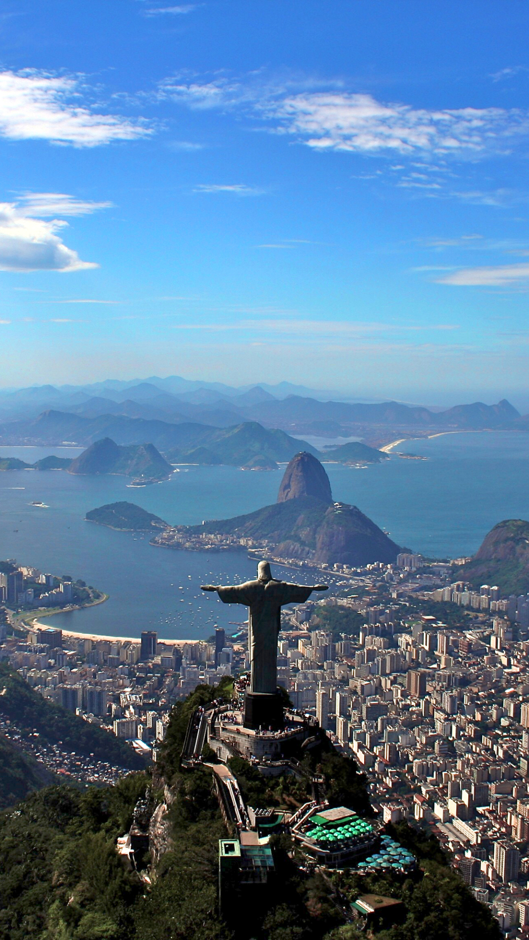 Скачать картинку Города, Город, Городской Пейзаж, Рио Де Жанейро, Бразилия, Сделано Человеком, Христос Искупитель в телефон бесплатно.