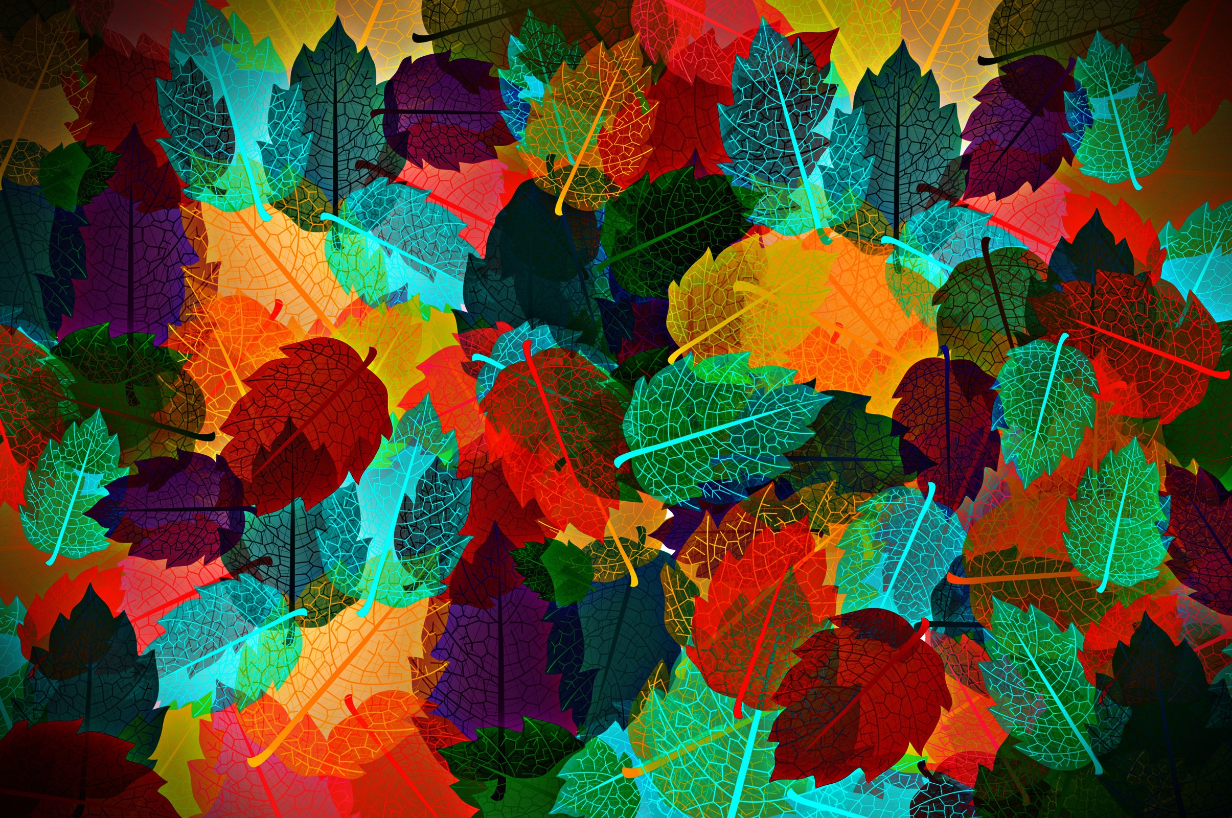 Скачать обои бесплатно Осень, Лист, Цвета, Красочный, Художественные картинка на рабочий стол ПК