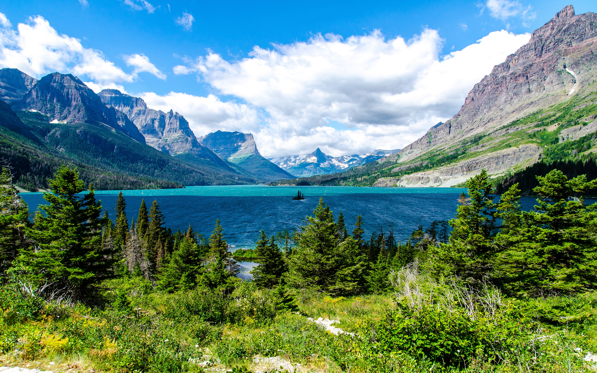 PCデスクトップに風景, 湖, 山, 地球, 風光明媚な, クラウド画像を無料でダウンロード