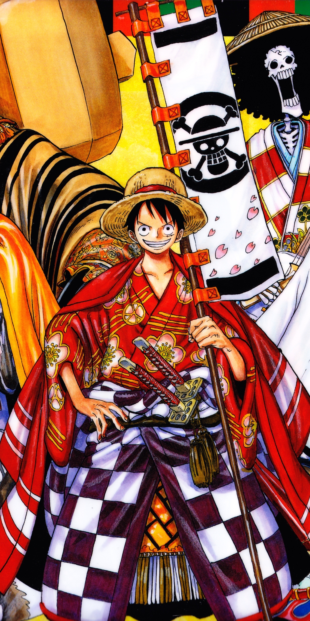 Handy-Wallpaper Animes, One Piece, Affe D Luffy, Japanische Kleidung kostenlos herunterladen.